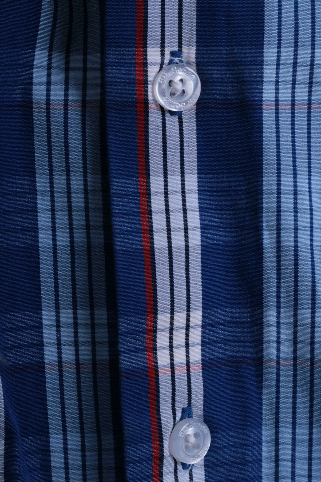 6th Sense Global Designs Mens M Casual Shirt Check Royal Blue Cotton