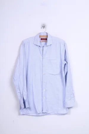 Abercrombi & Fitch Mens 38 M Casual Shirt Blue Check Long Sleeve