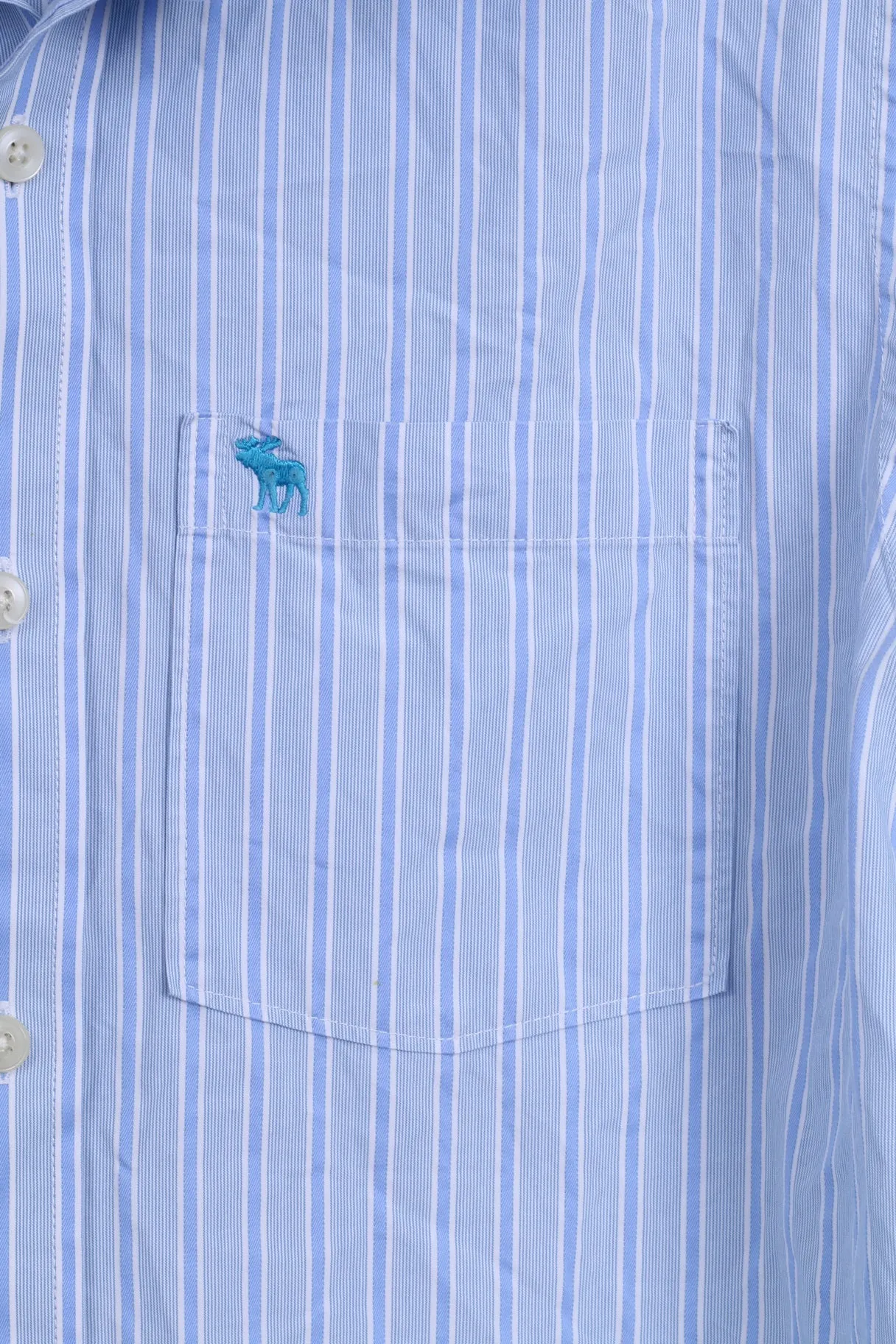 Abercrombie & Fitch Mens M Casual Shirt Blue Striped Cotton Long Sleeve Muscle