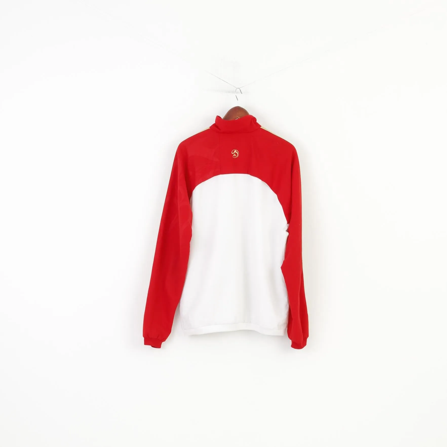 Adidas Men L Sweatshirt White Sport Zip Neck Clima 365 White Football Predator Training Vintage Top