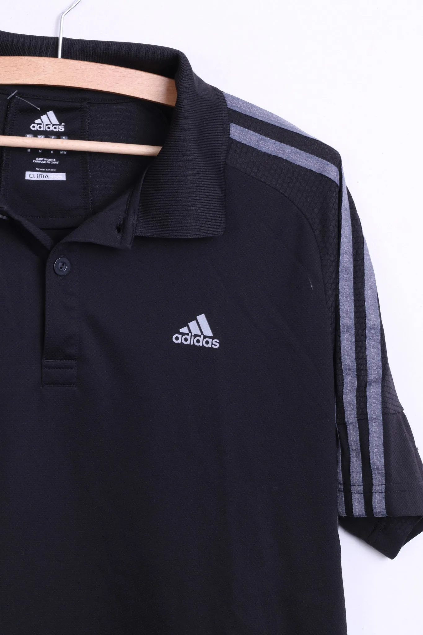 Adidas Mens M Polo Shirt Black Top Team Sportia Simrishamn