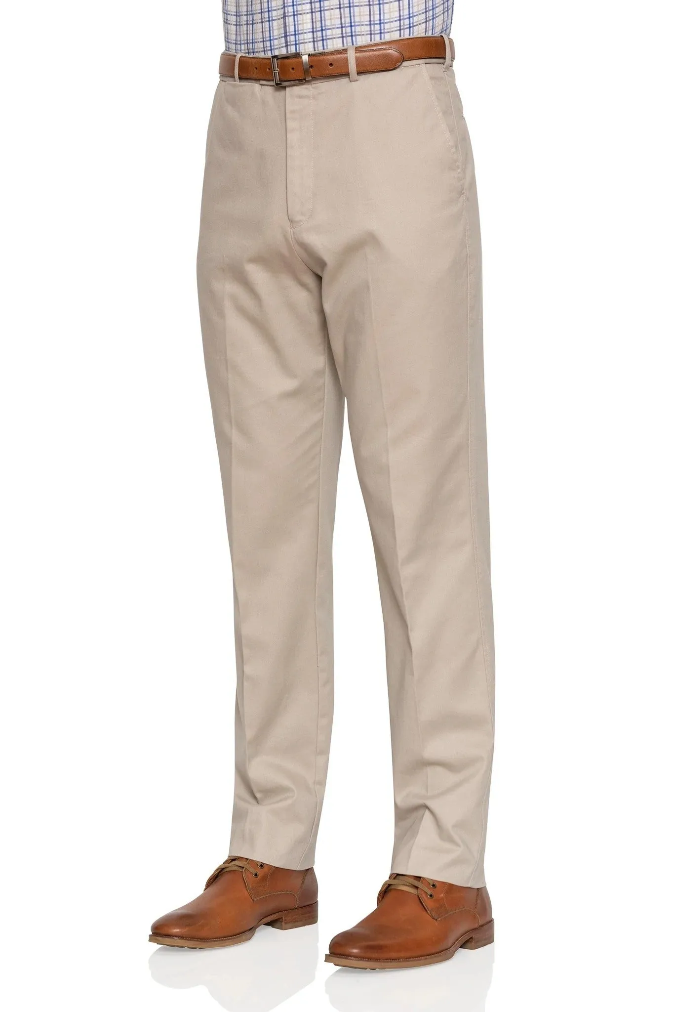 Ambler - Ezi-Waist Country Look Chino Trousers - Tobacco | Stone | Navy | Olive