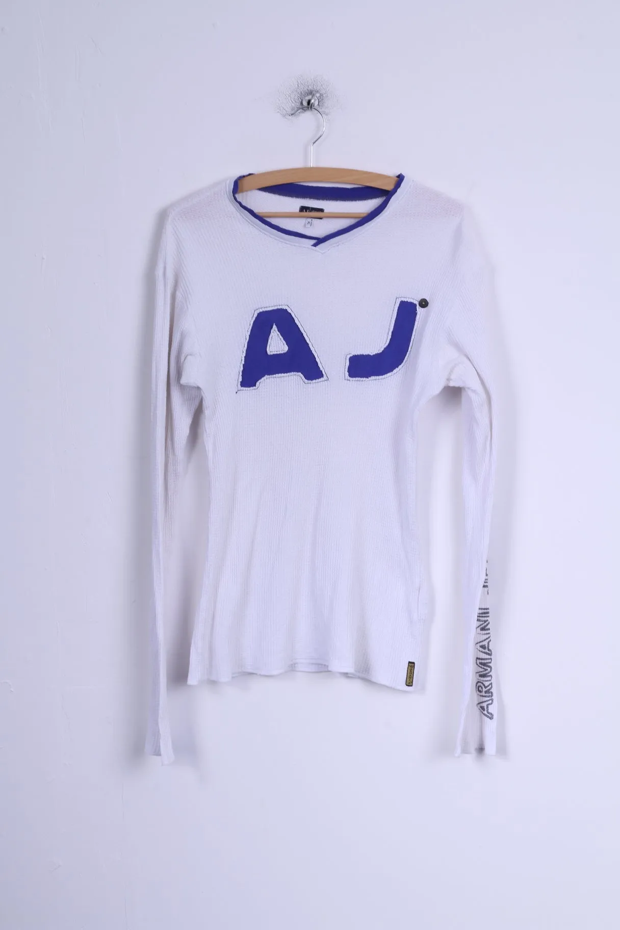 Armani Jeans Mens XL Shirt White Long Sleeve Stretch Fitted AJ Cotton