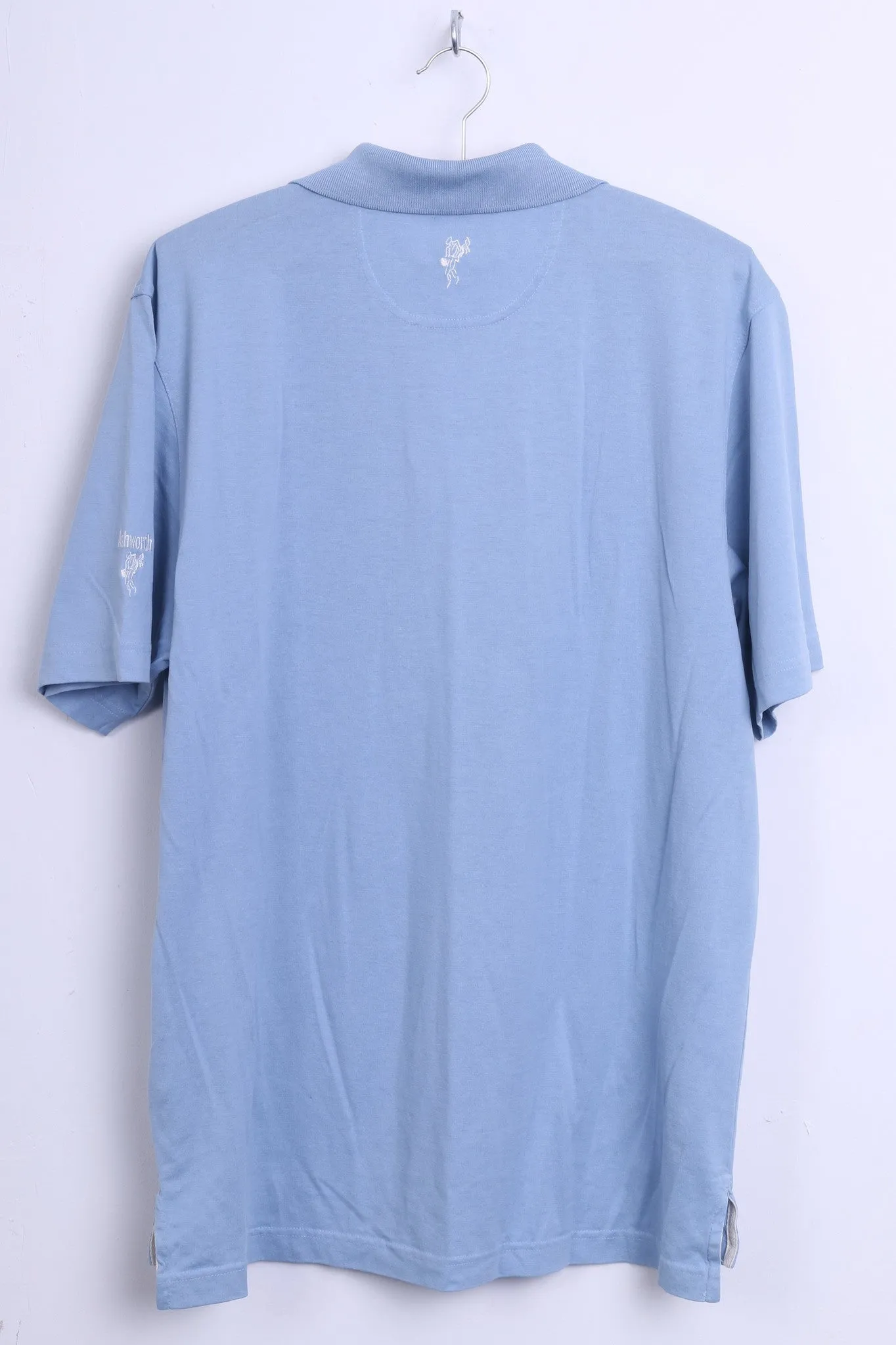 Ashworth Mens M Polo Shirt Classic Cotton Blue Performance Tech