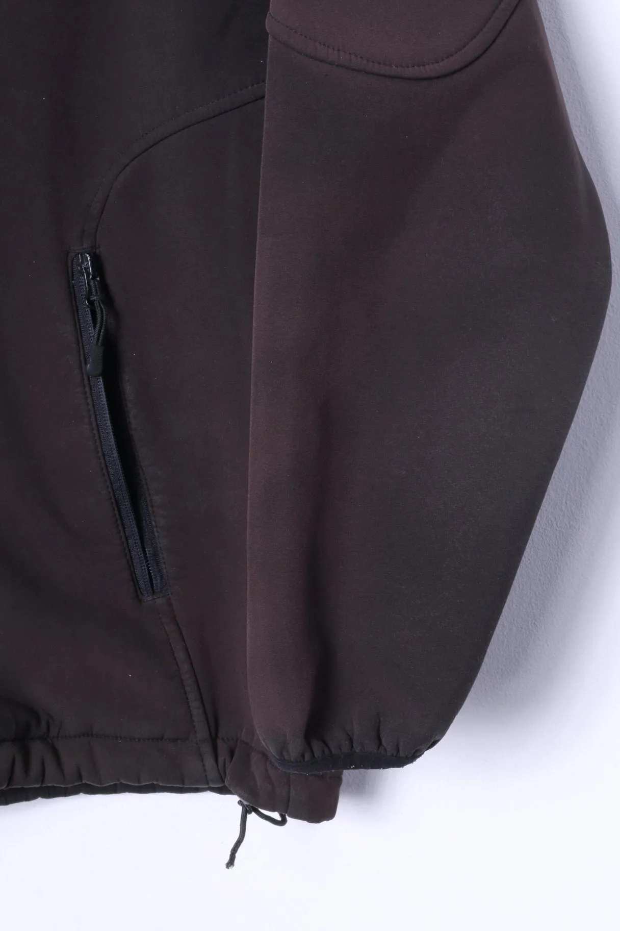 Assuredgroup Mens M Jacket Brown Softshell Full Zipper Outdoor Top