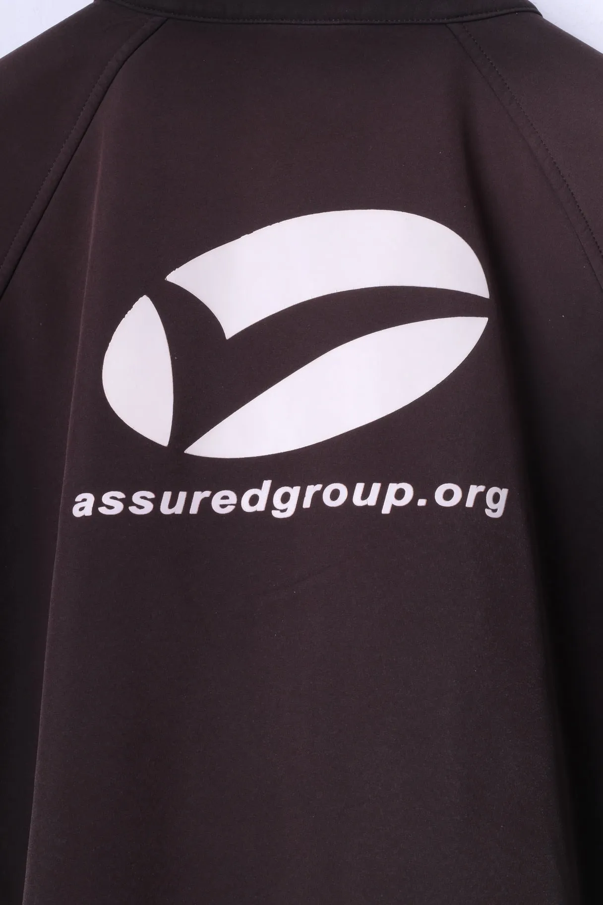 Assuredgroup Mens M Jacket Brown Softshell Full Zipper Outdoor Top