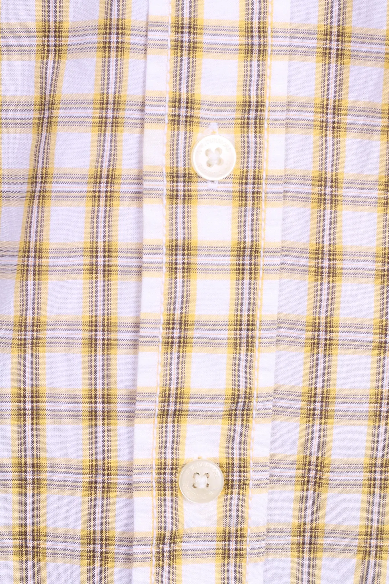 A.W. Dunmore Mens S Casual Shirt Check Yellow Cotton Short Sleeve