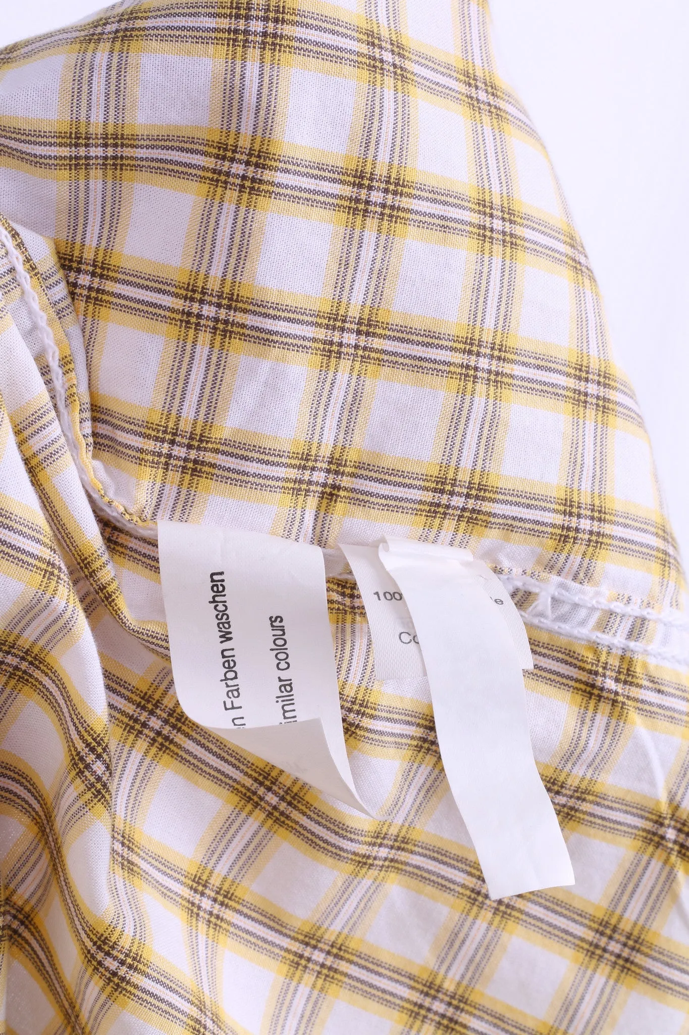 A.W. Dunmore Mens S Casual Shirt Check Yellow Cotton Short Sleeve