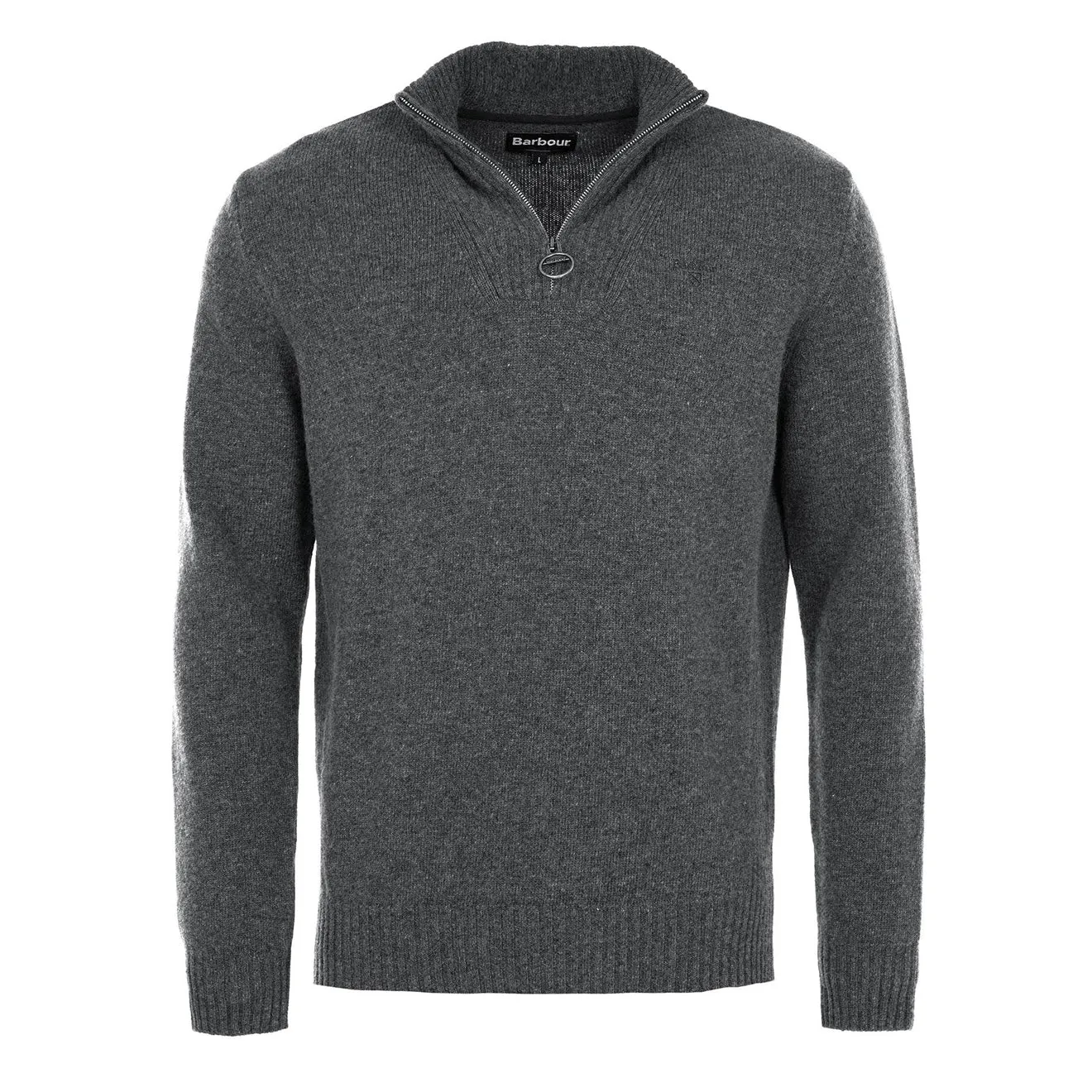 Barbour Essential Lambswool Half Zip Knitted Jumper Charcoal