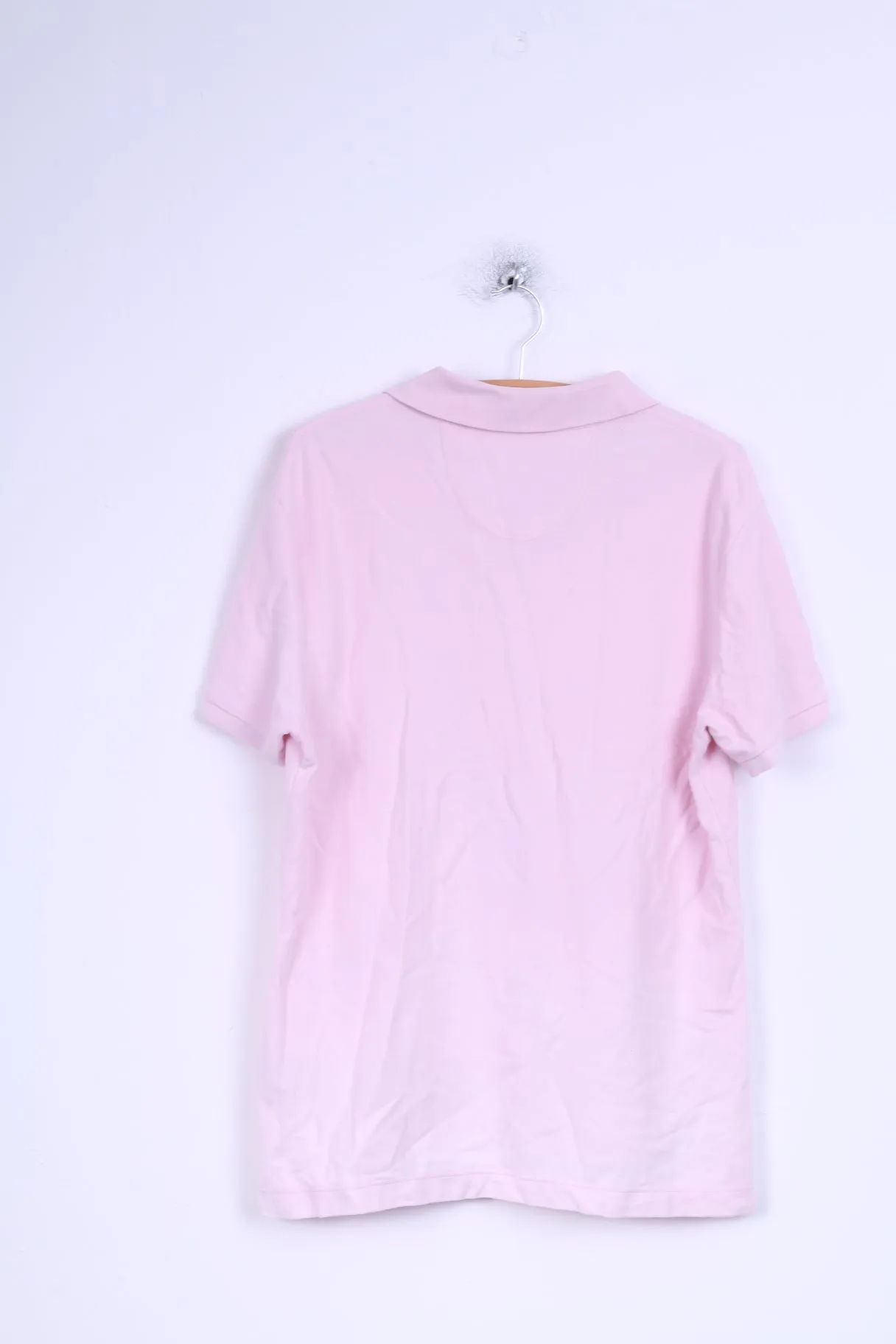 Barbour Mens XL Polo Shirt Pink Sporting Polo Detailed Buttons Cotton