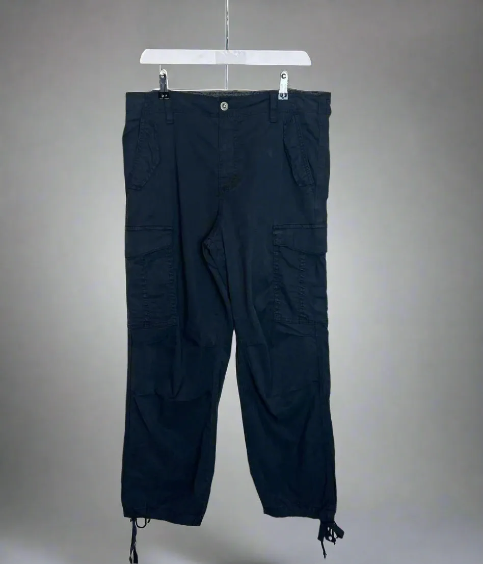 Black Lyocell Rich Cargo Trousers