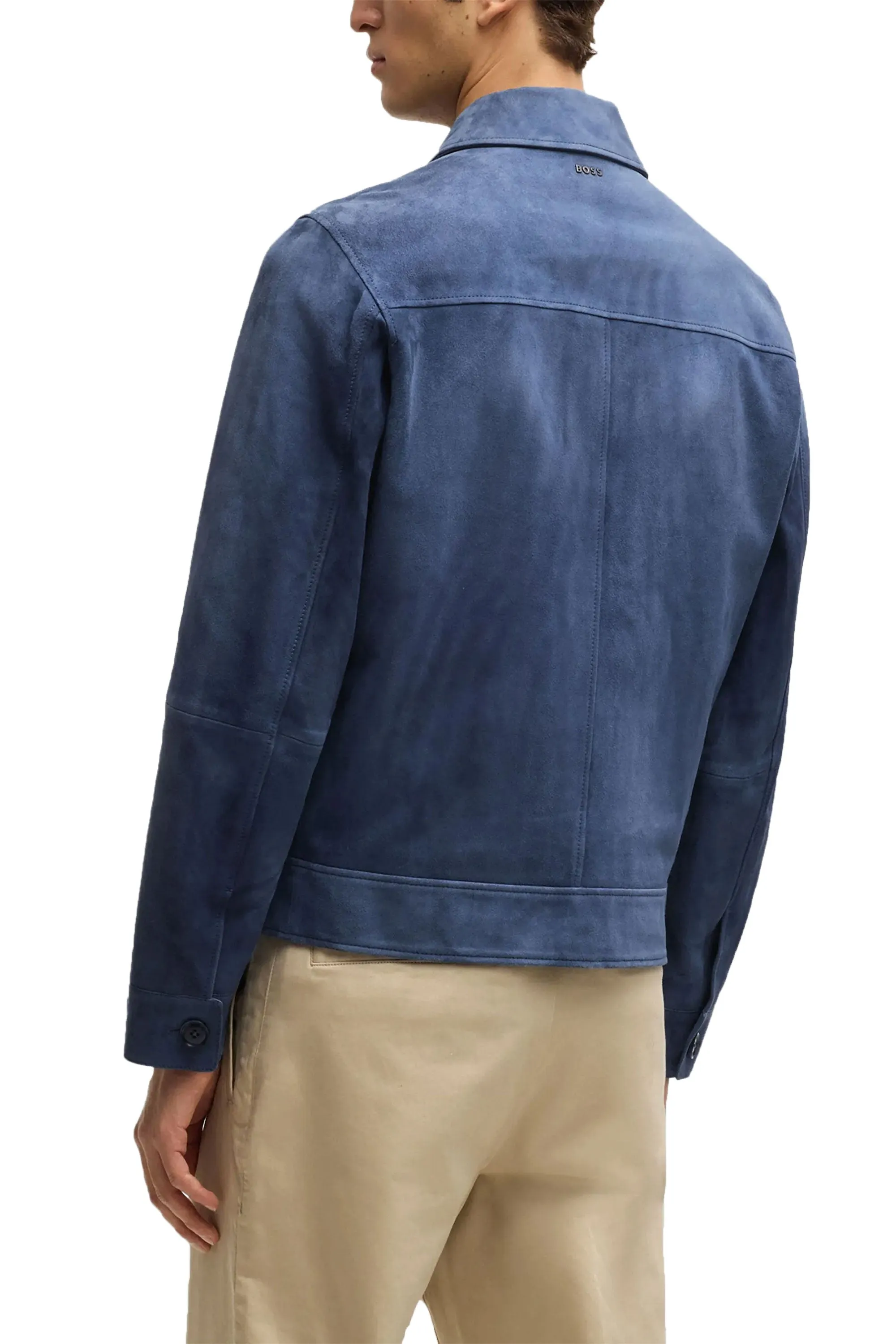 Boss Black H-Malbano 5 Suede Jacket Medium Blue