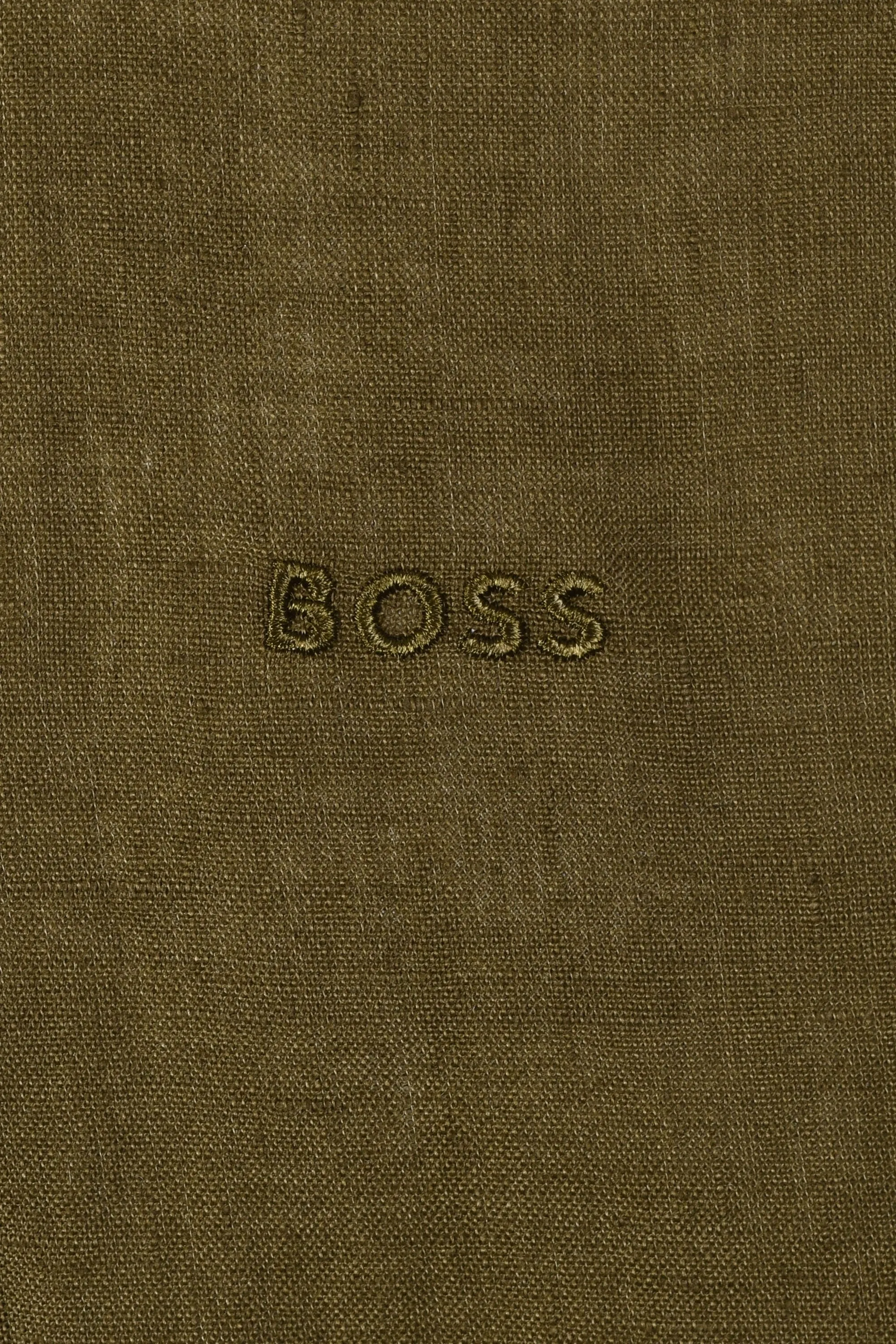 Boss H-roan-bd-e-c1-243 Linen Shirt Dark Green