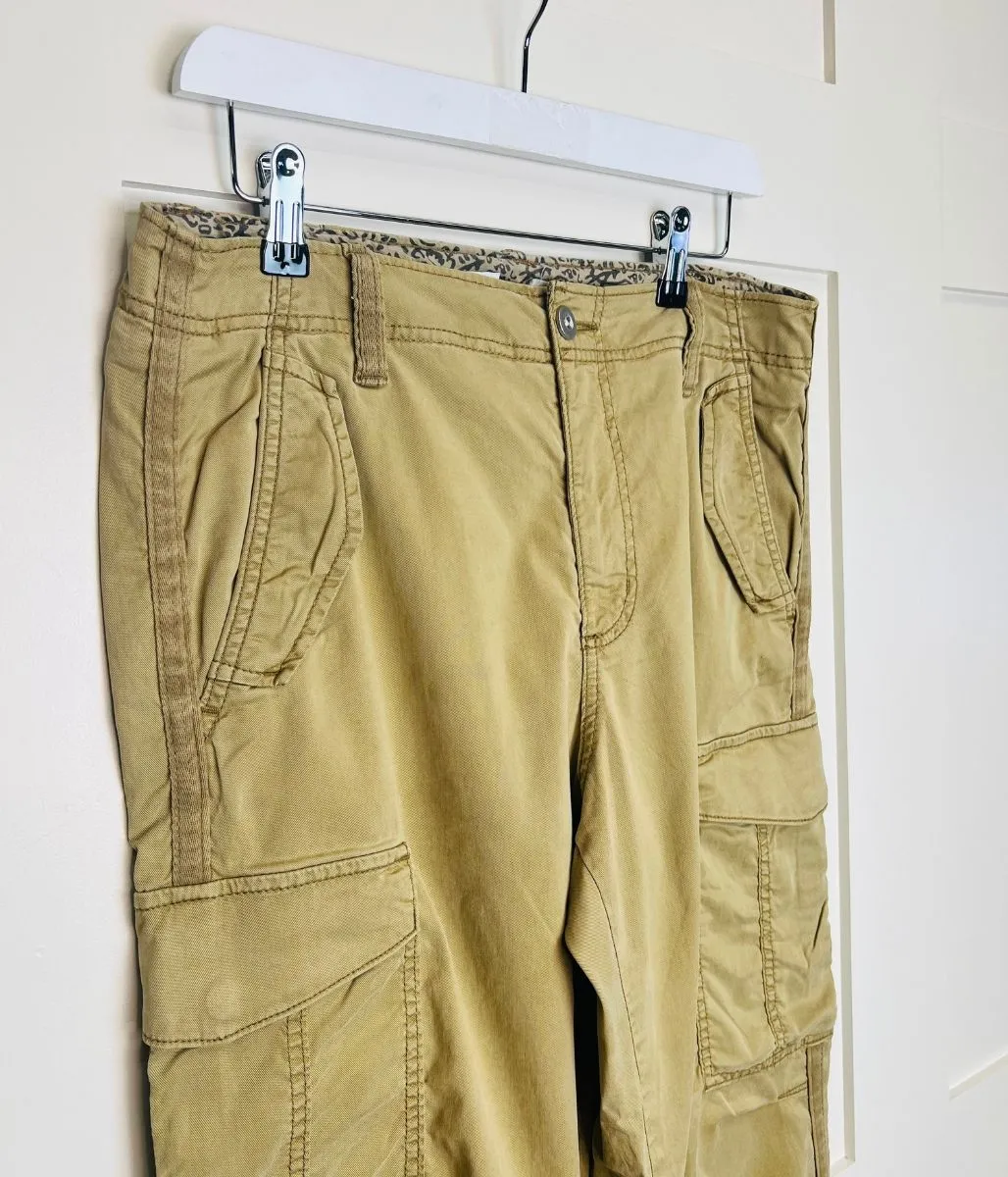 Brown Lyocell Rich Cargo Trousers