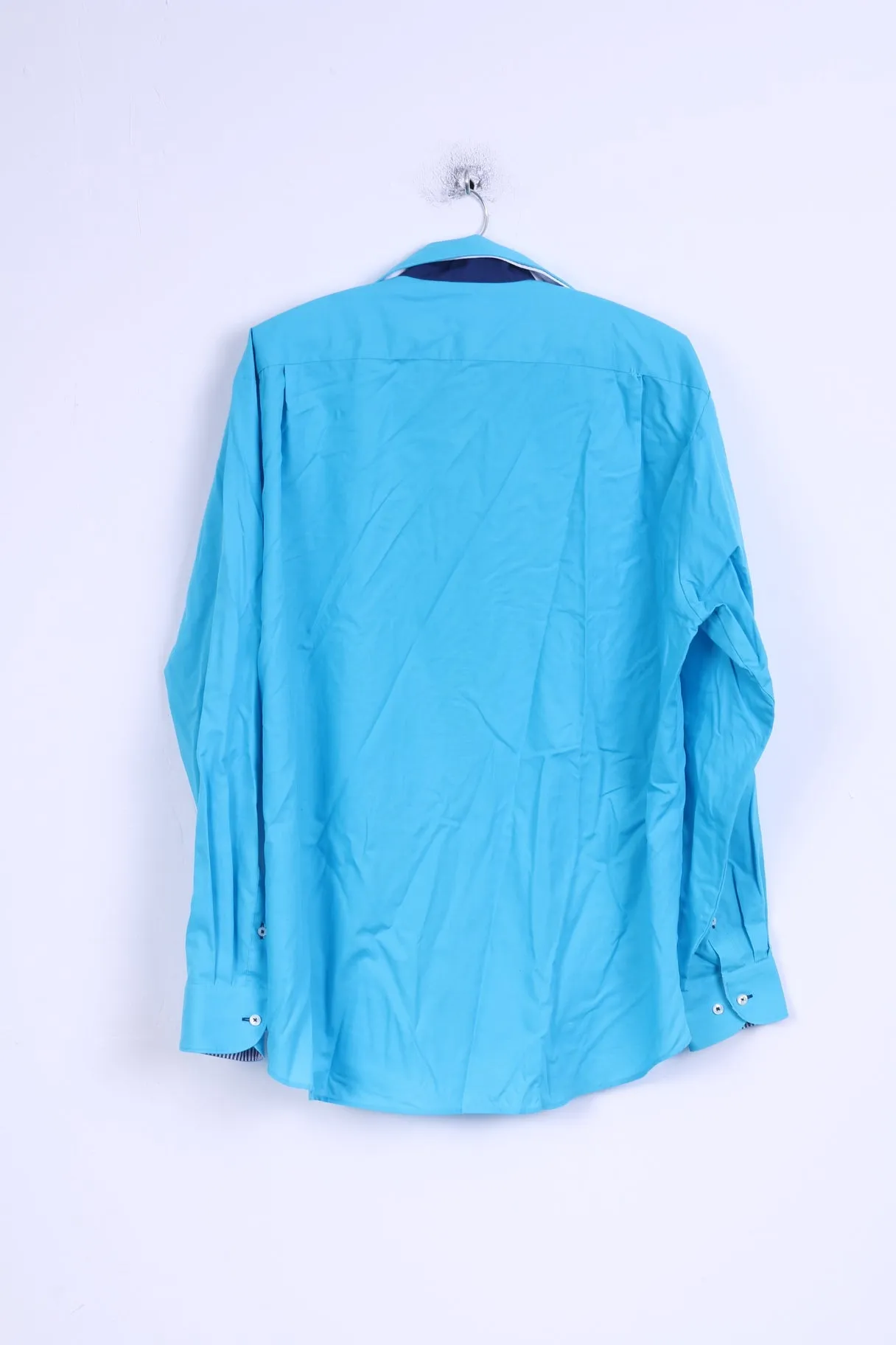 Bruno Banani Mens 43/44 L/XL Casual Shirt Blue Cotton Long Sleeve