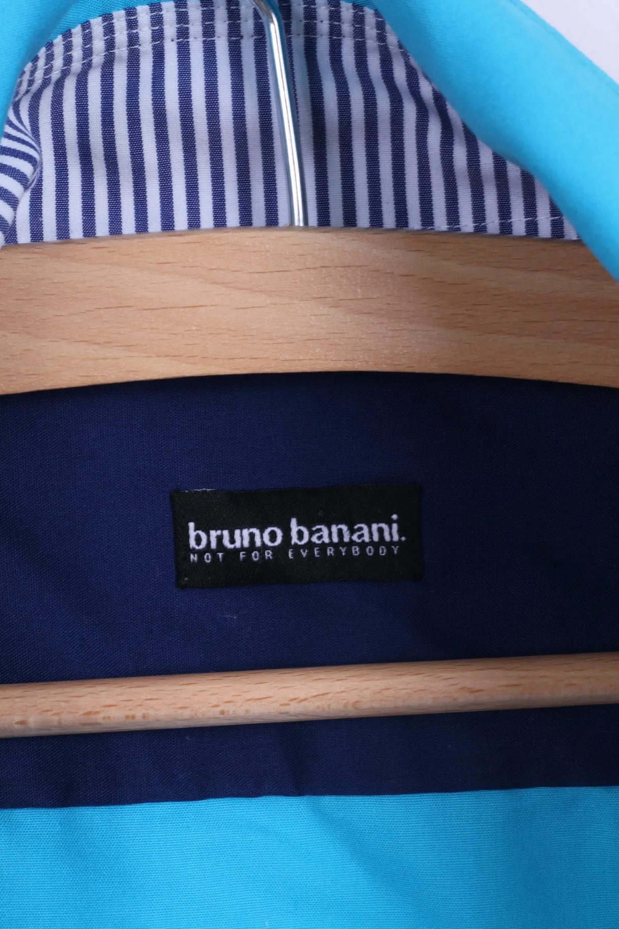 Bruno Banani Mens 43/44 L/XL Casual Shirt Blue Cotton Long Sleeve