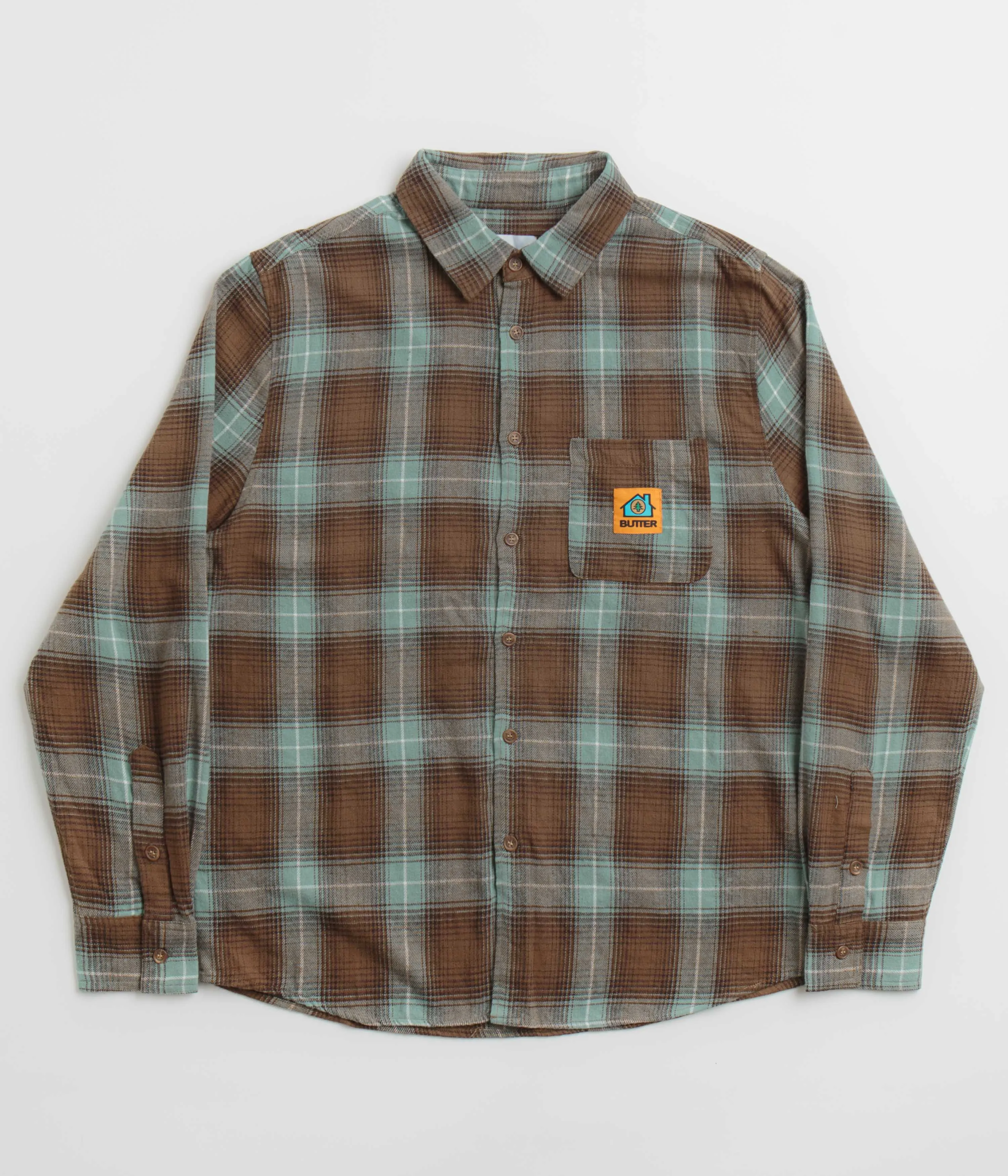 Butter Goods Appliance Plaid Shirt - Brown / Teal