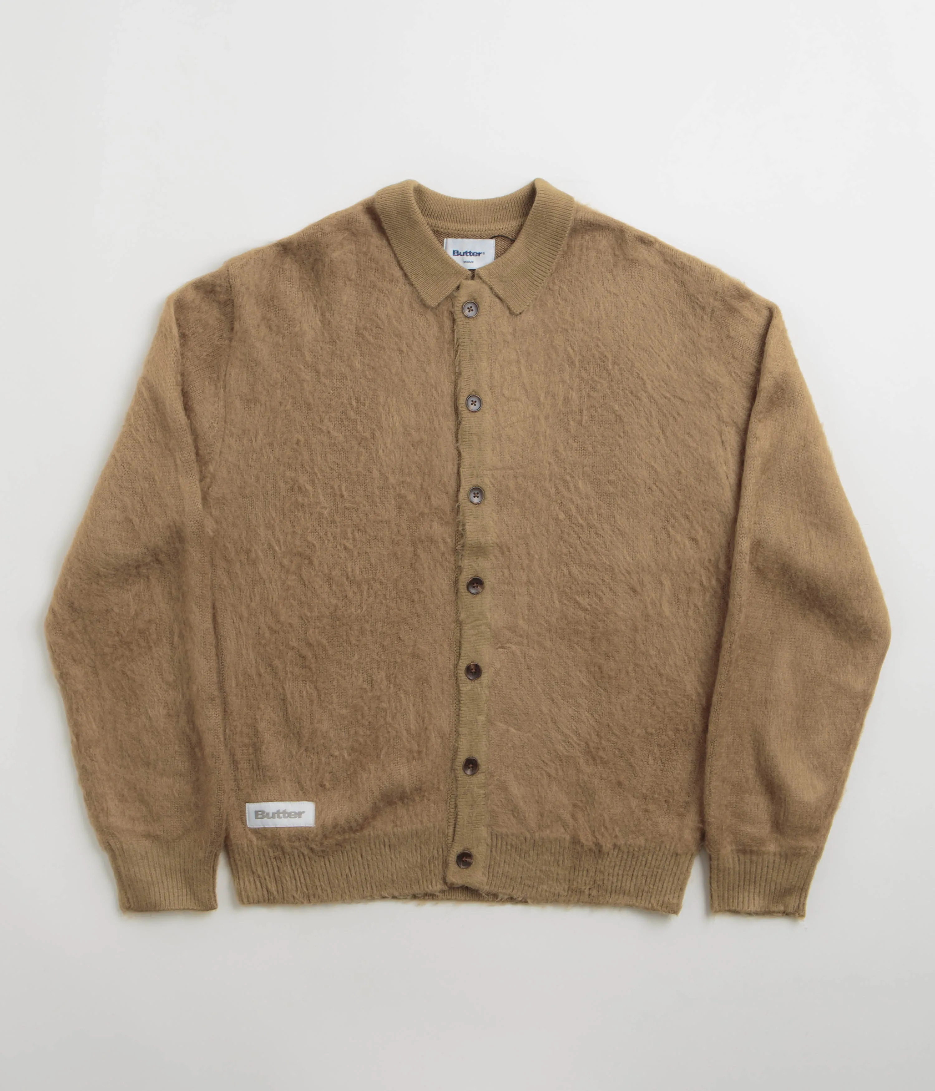 Butter Goods Mohair Button Up Knitted Shirt - Tan