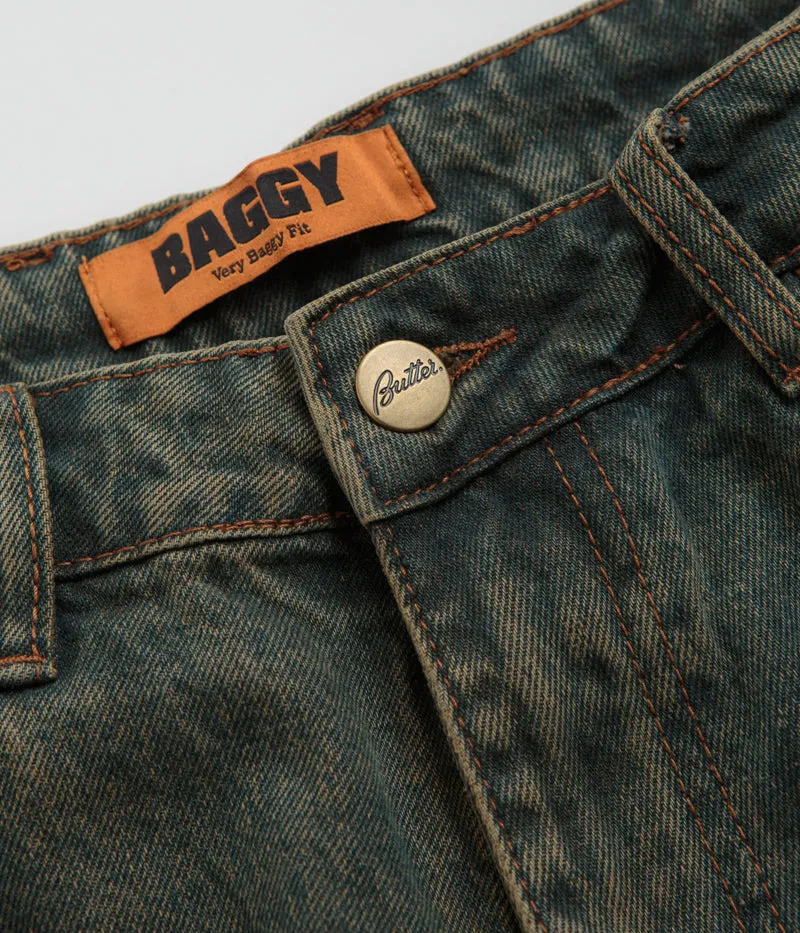 Butter Goods Warped Jeans - Dirty Wash Indigo