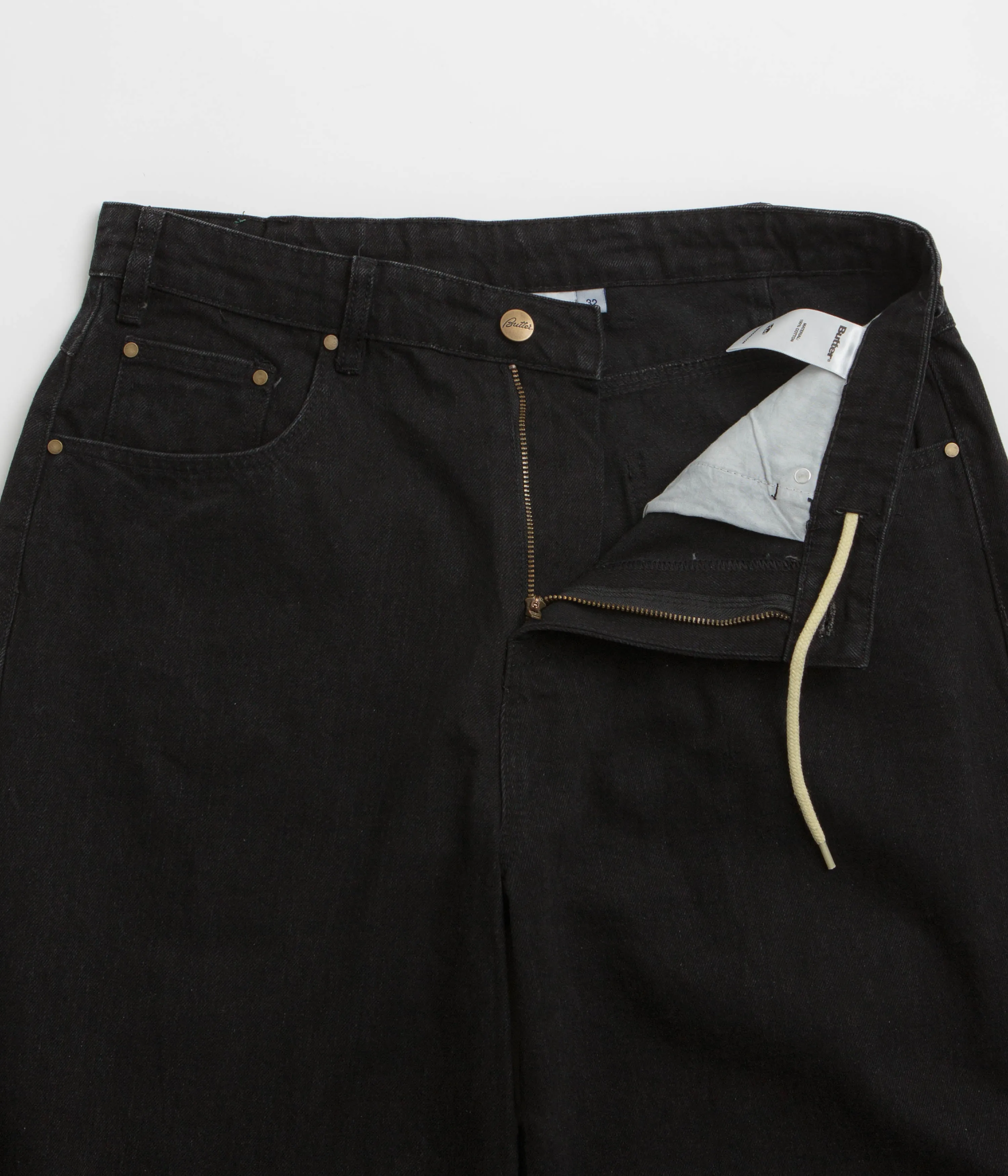 Butter Goods Wide Cut Jeans - Dark Washed Black