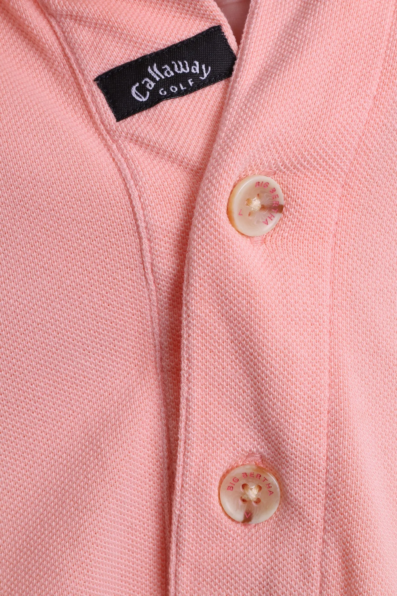 Callaway Golf Mens S Polo Shirt Peach LAS AMERICAS TENERIFE Big Bertha Pique