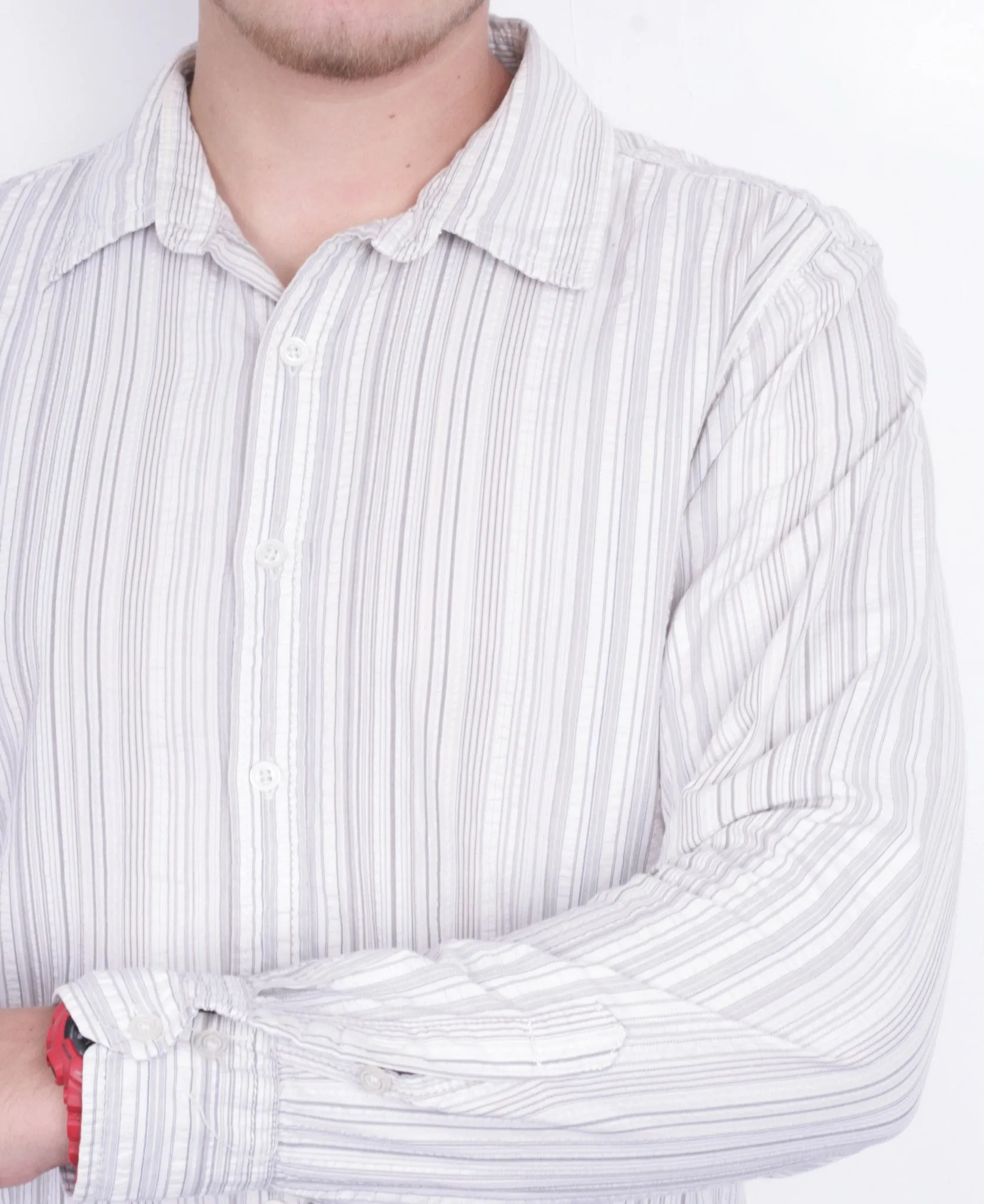 Calvin Klein Jeans Mens M Casual Shirt Striped Cotton Short Sleeve
