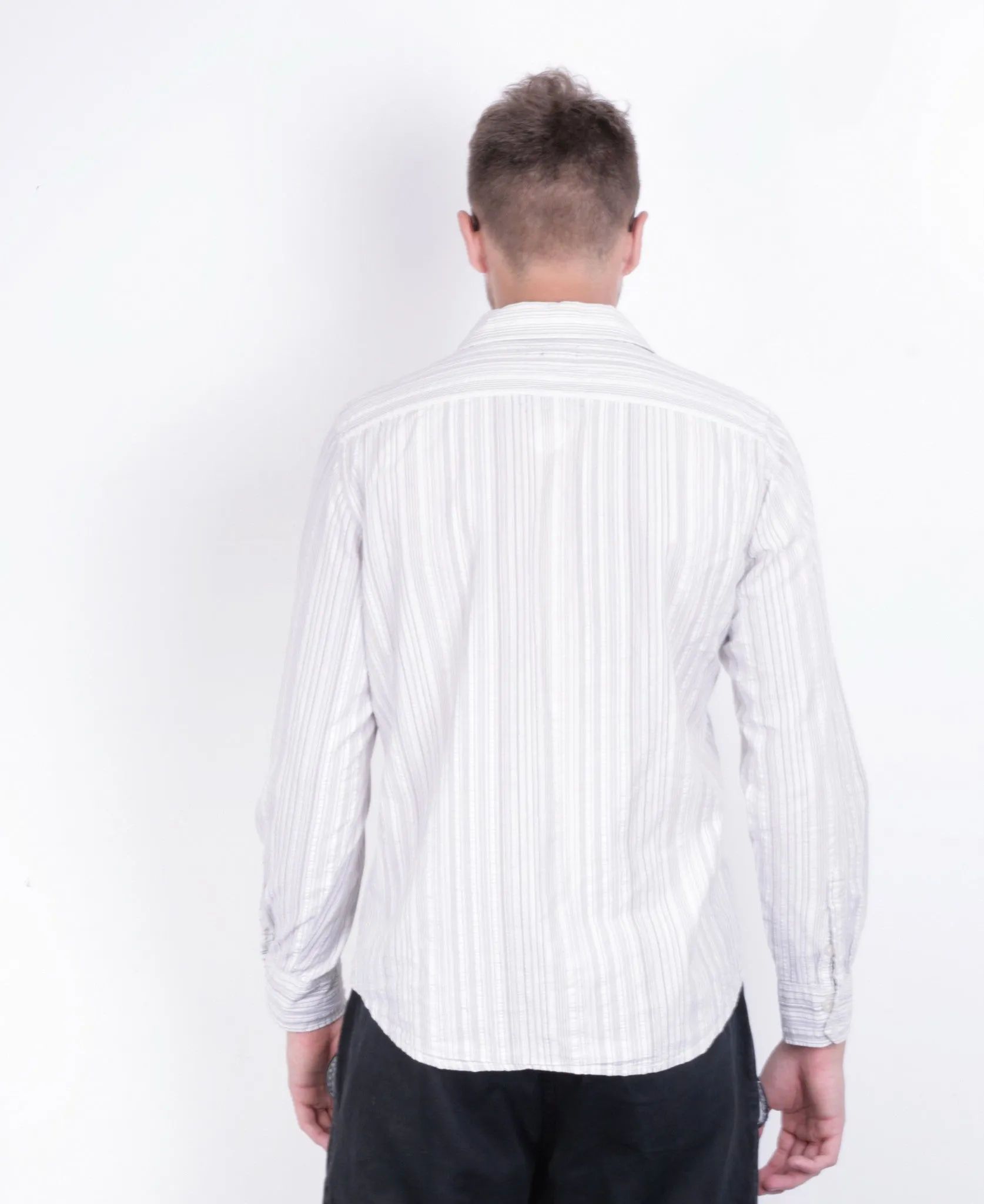 Calvin Klein Jeans Mens M Casual Shirt Striped Cotton Short Sleeve