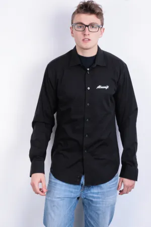 Calvin Klein Mens 42 16.5 XL Casual Shirt Black Cotton Slim Fit