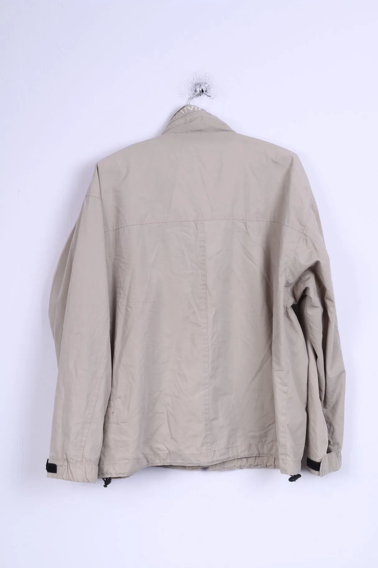Camaro CMR Mens M Jacket Beige Lightweight Zip Up Hidden Hood Top
