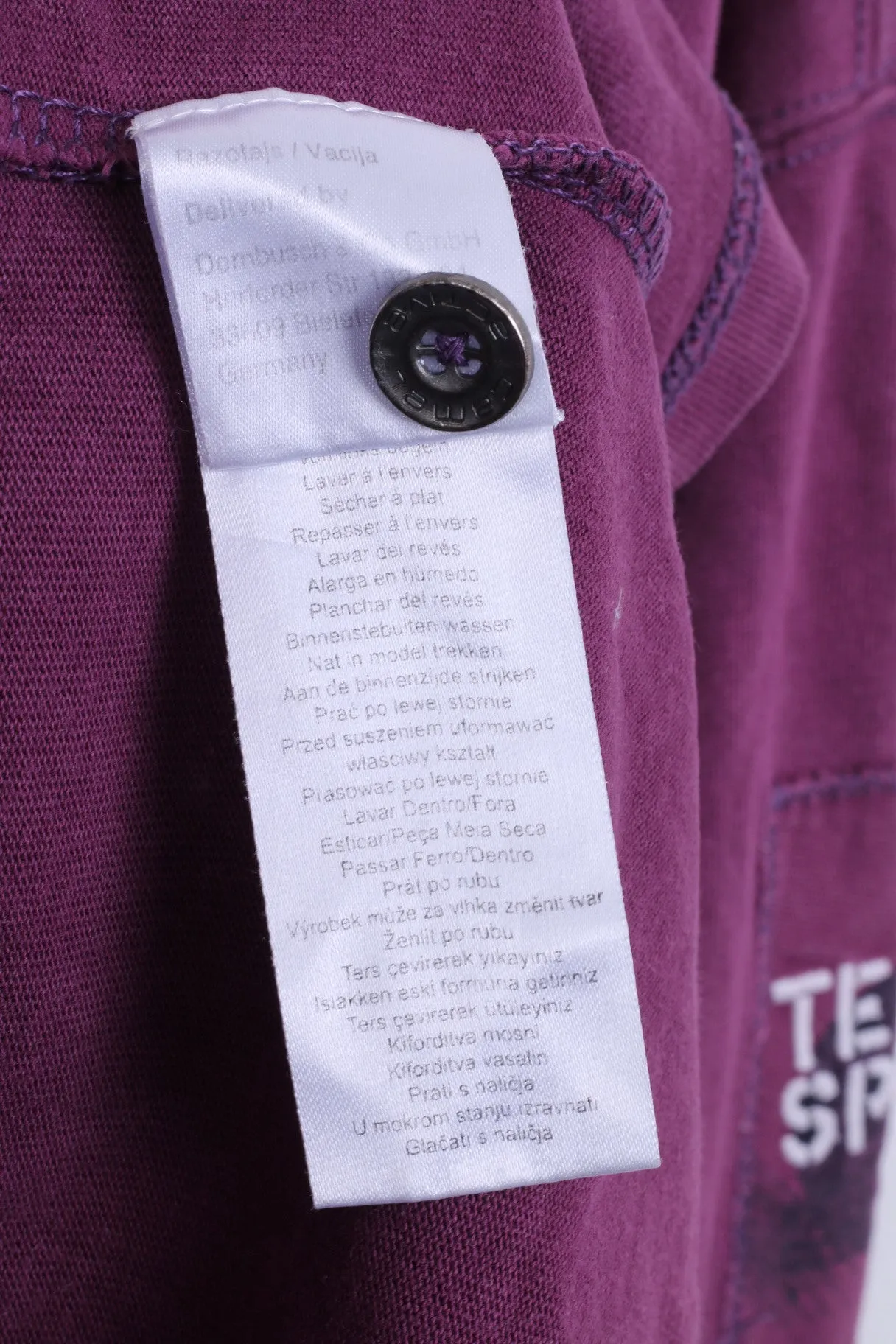 Camel Active Mens L Polo Shirt Purple Detailed Buttons Long Sleeve
