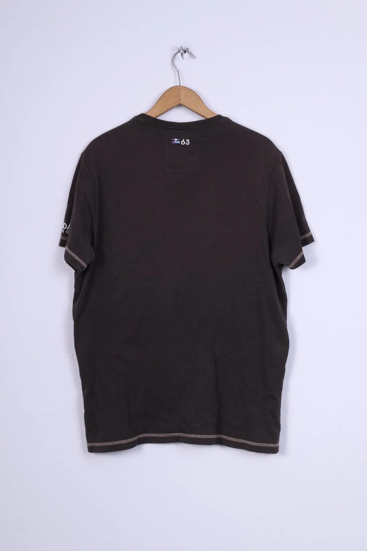 Camp David Mens XL T-Shirt Brown Outdoor Wear Cotton Graphic Top