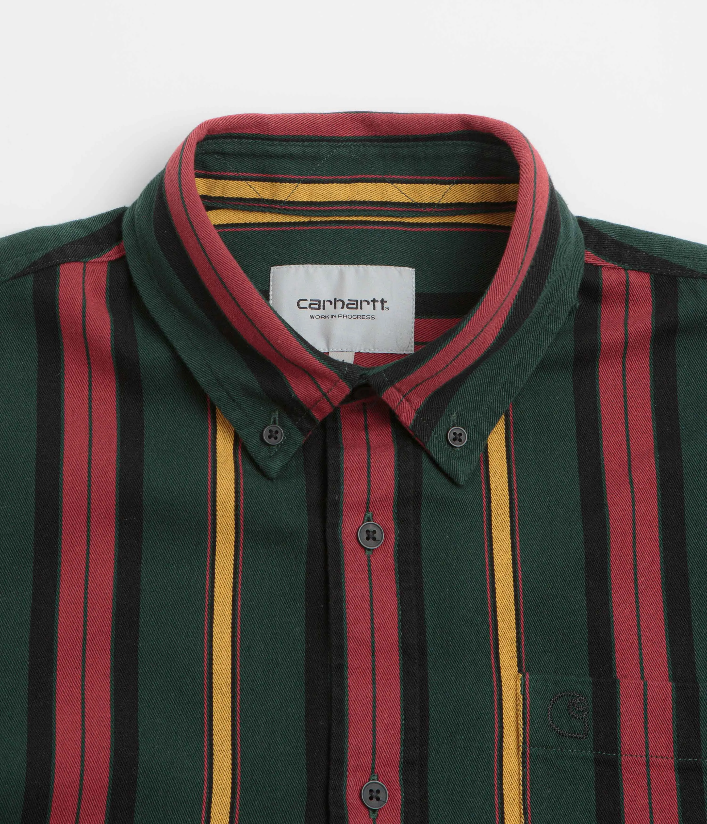 Carhartt Jarrell Short Sleeve Shirt - Jarrell Stripe / Conifer / Black