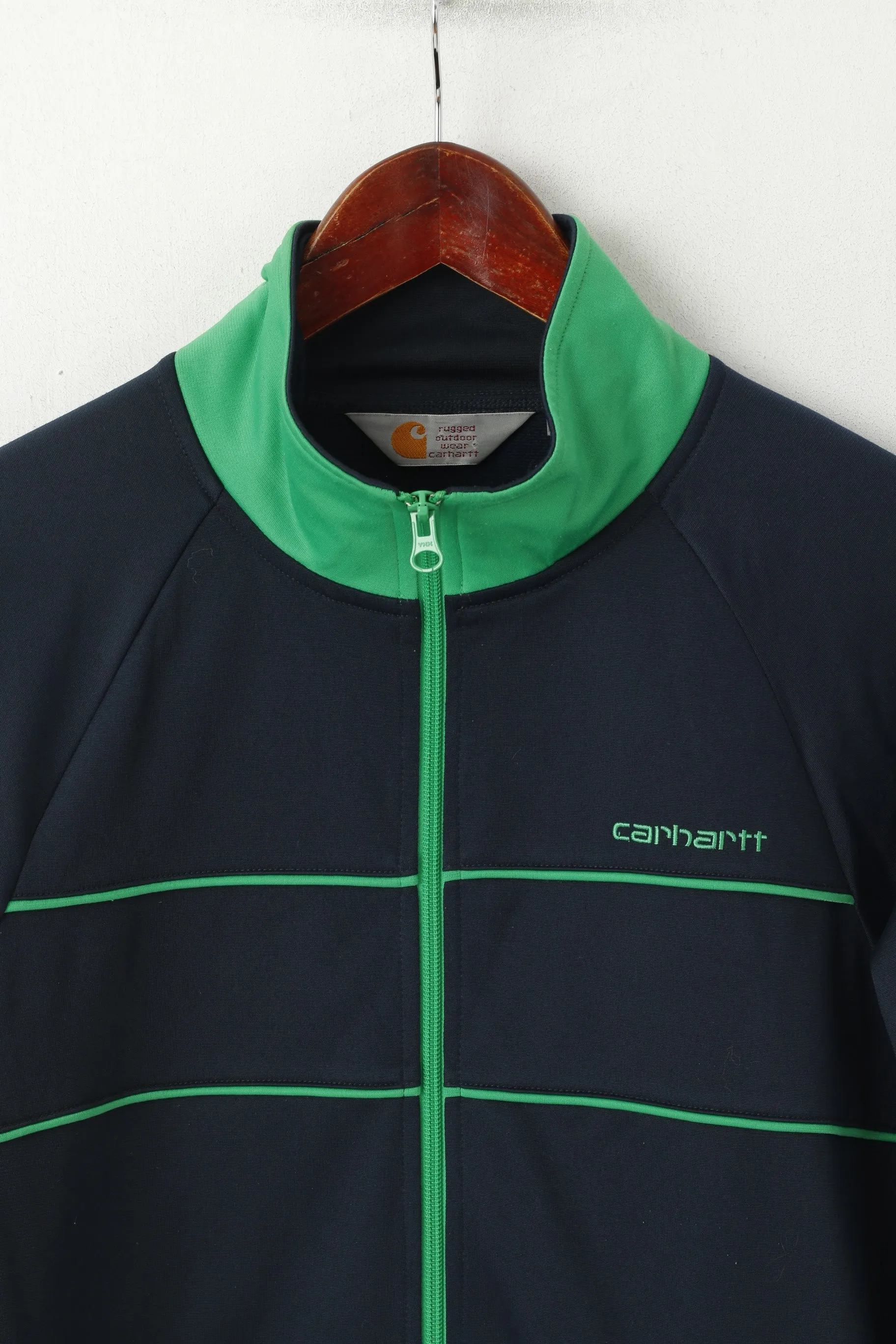 Carhartt Men S Sweatshirt Navy Full Zip Sportswear Rugged Outdoor Track Top