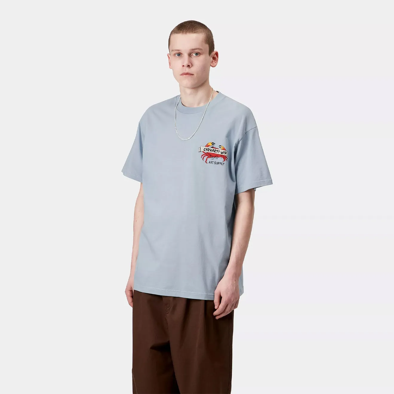 Carhartt WIP S/S Crab Paint T-Shirt Frosted Blue