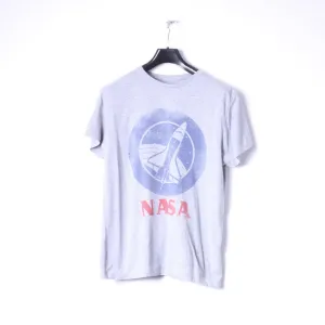 Cedar Wood State Mens L (M) T_Shirt Grey Cotton Graphic NASA Slim Fit Top