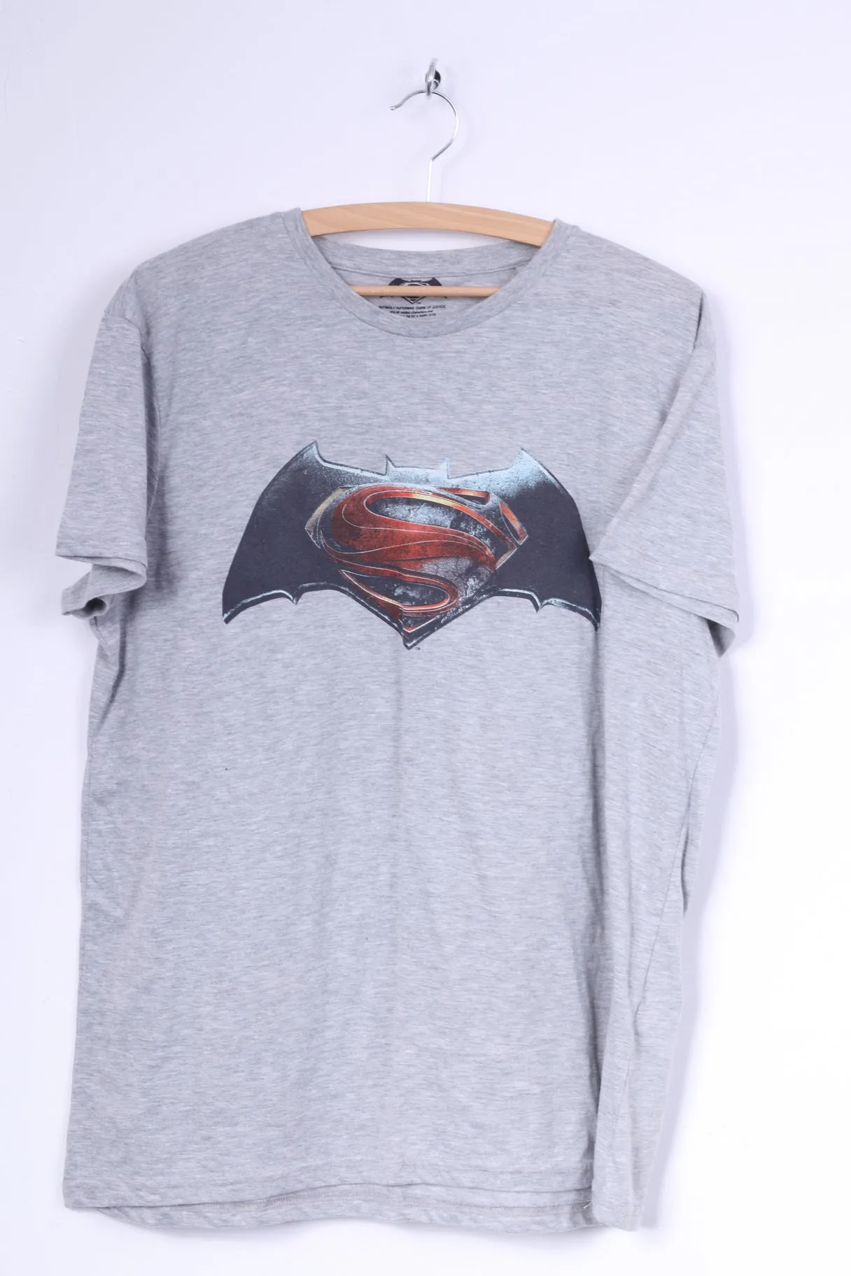 Cedar Wood State Mens XL T-Shirt Graphic Grey Cotton Batman V Superman