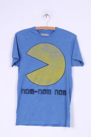 Cedar Wood State Pac-Man Mens S Grapic Shirt Blue Crew Neck Cotton