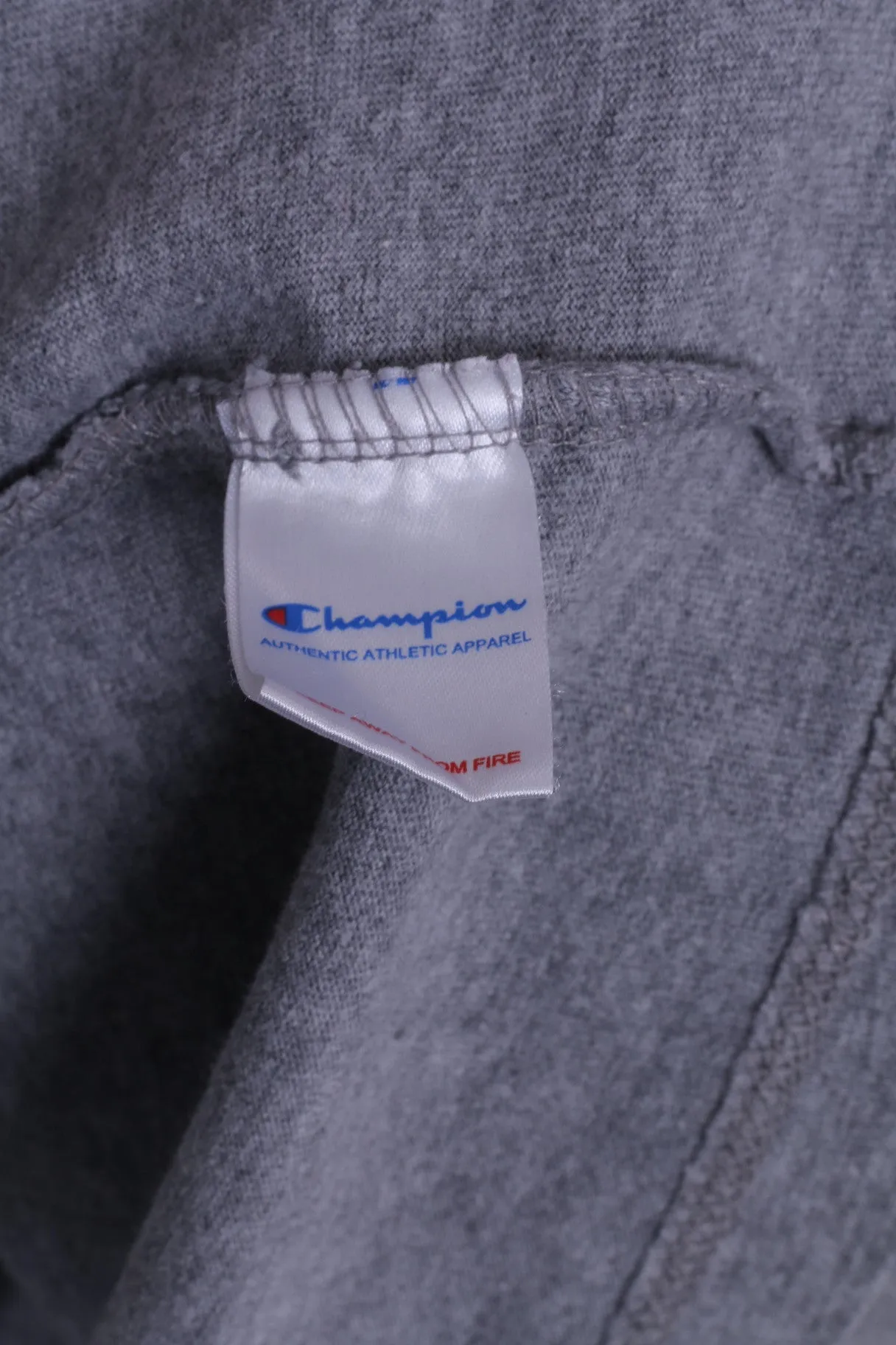 Champion Mens M T-Shirt Grey Cotton Graphic
