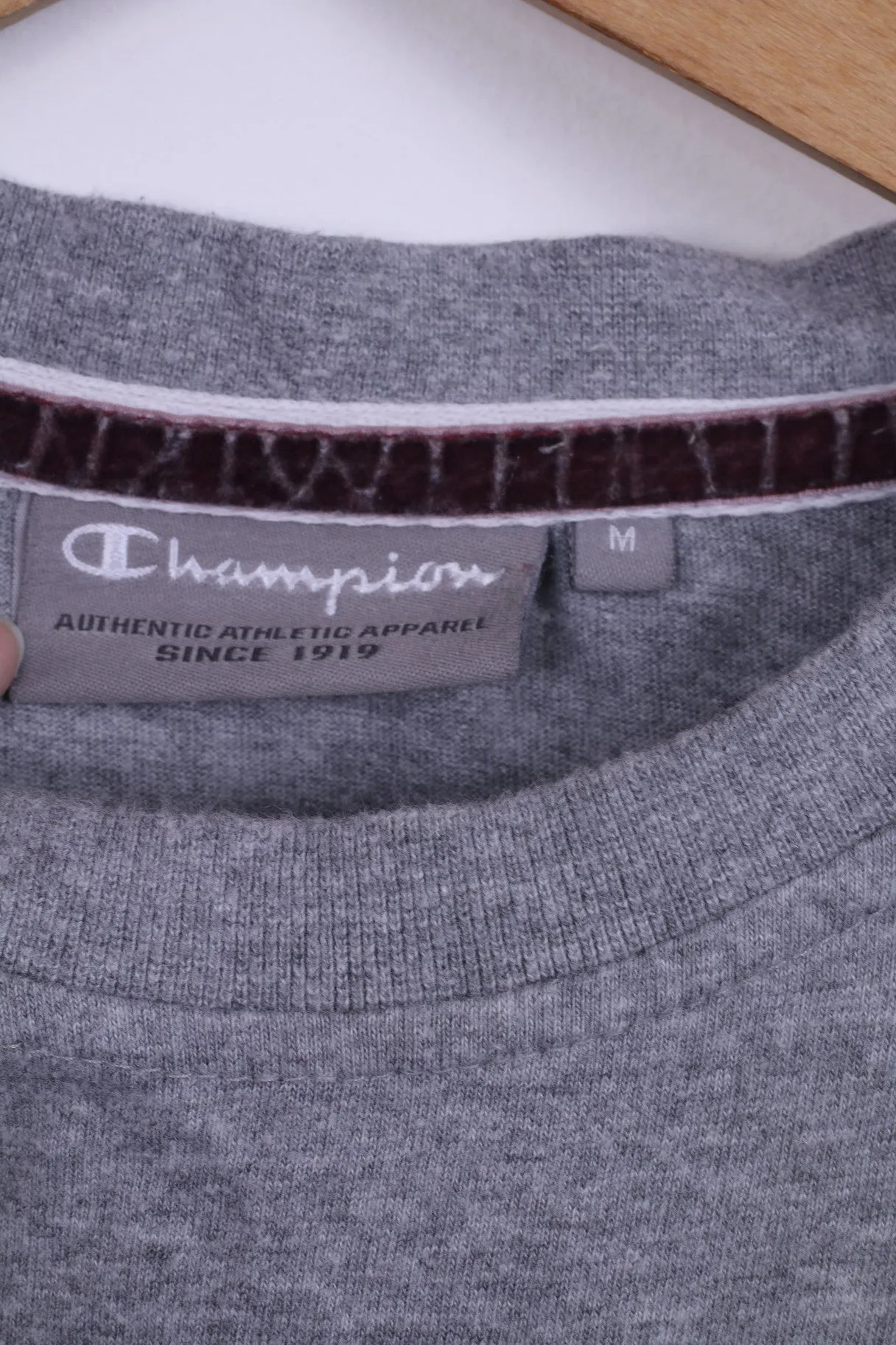 Champion Mens M T-Shirt Grey Cotton Graphic