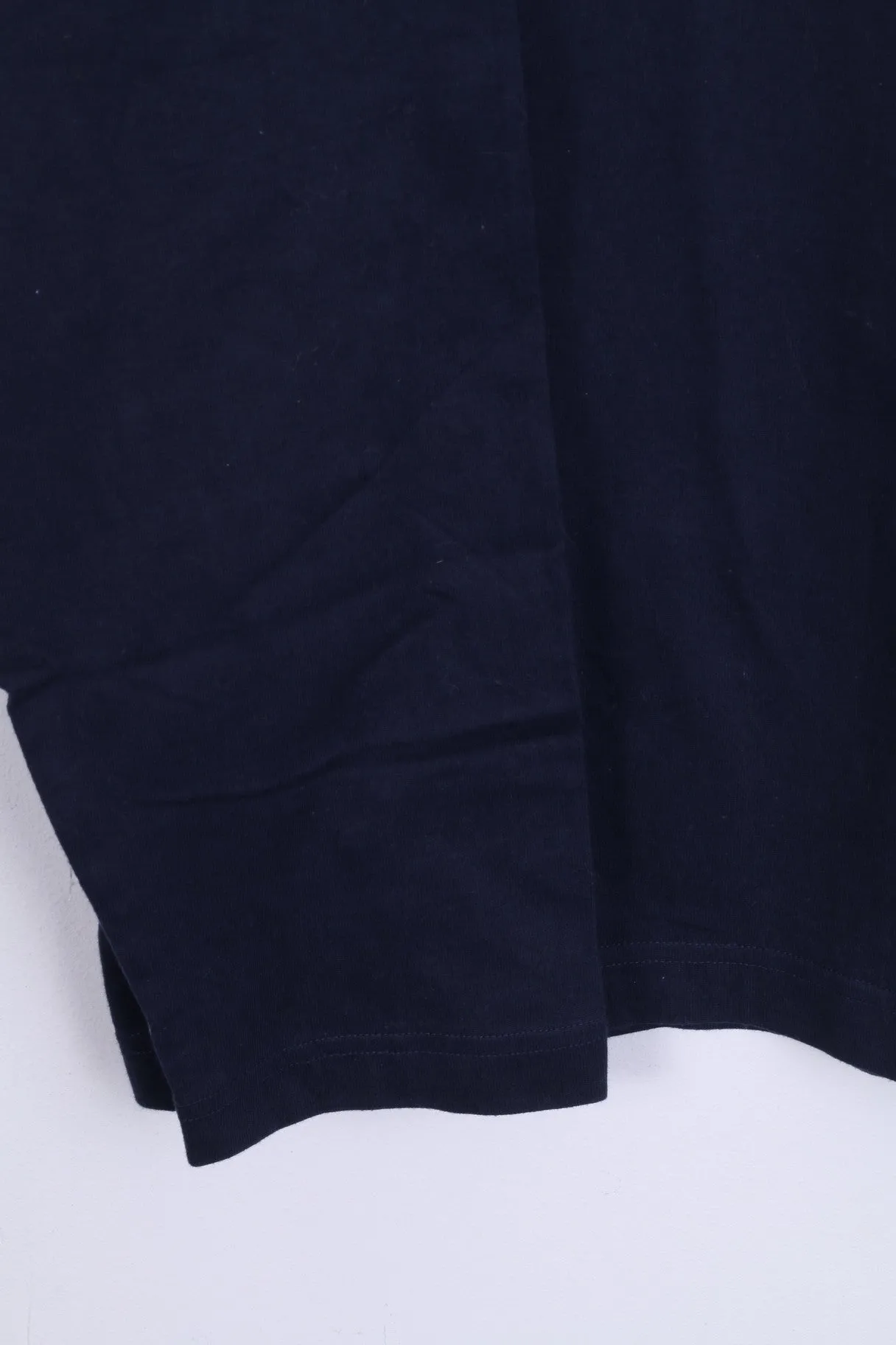 Champion Mens XL Shirt V Neck Navy Long Sleeve Cotton Top