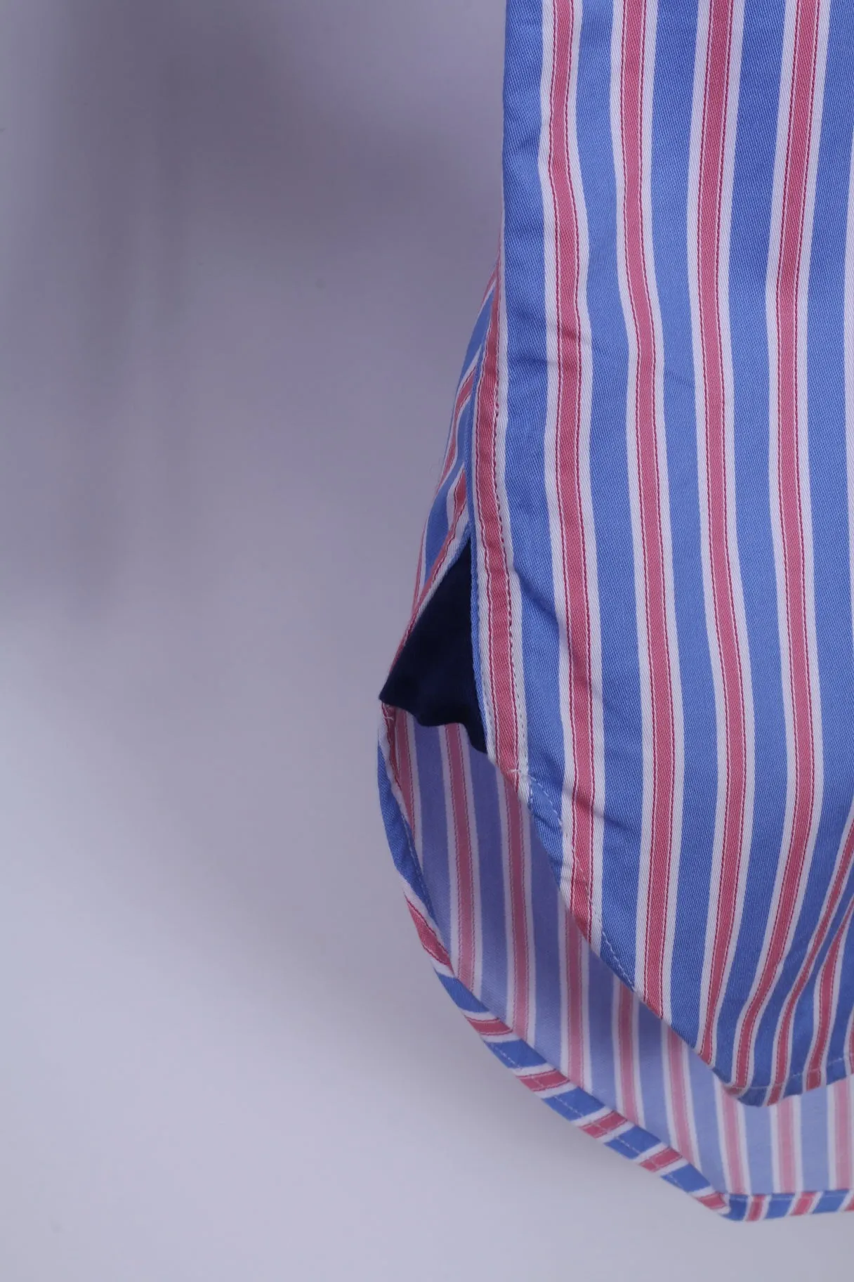 Charles Tyrwhitt Mens 16.5 34 L Casual Shirt Blue Cotton Striped Long Sleeve
