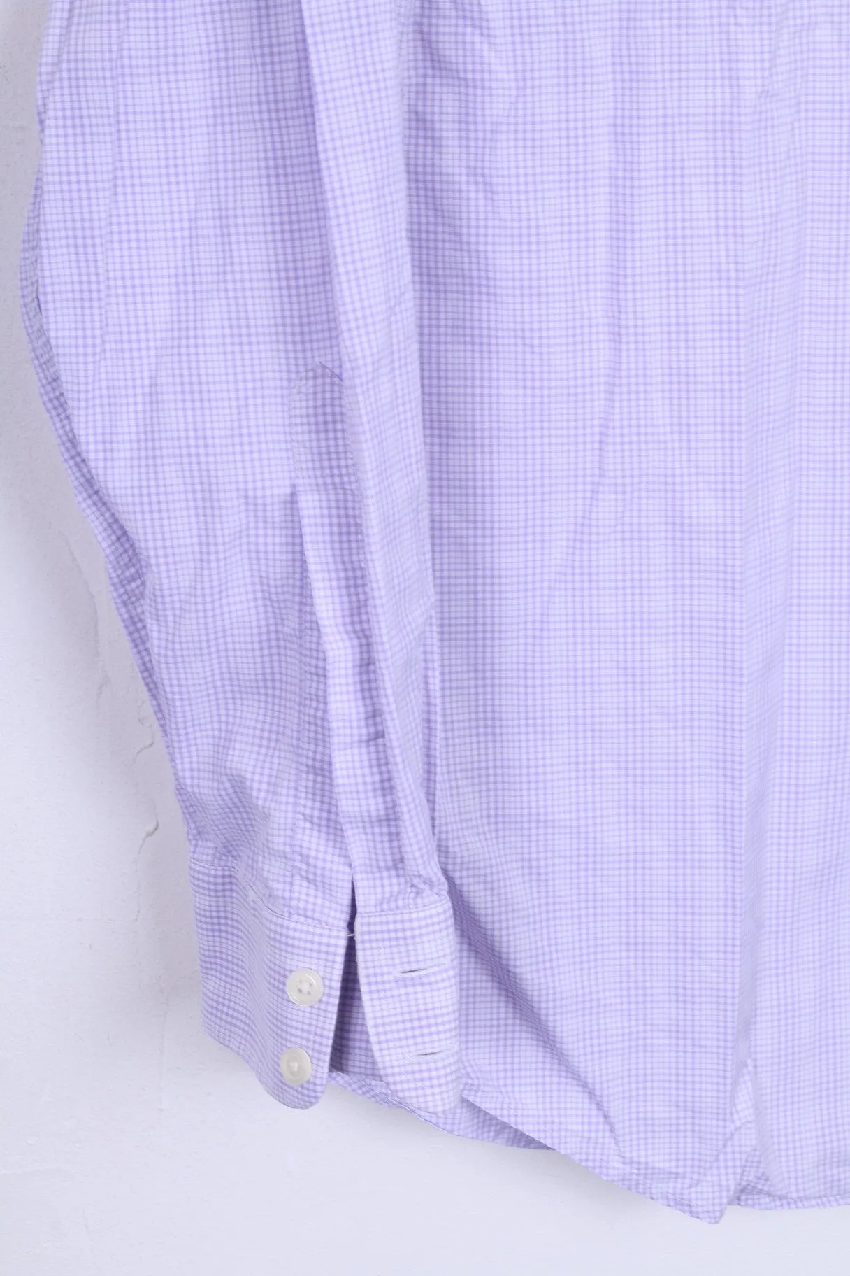 Charles Tyrwhitt Mens M 39 Casual Shirt Check Cotton Purple Long Sleeve