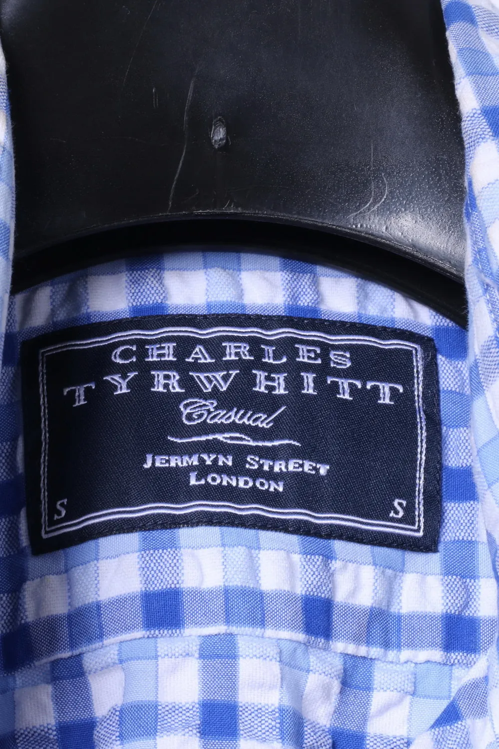 Charles Tyrwhitt Mens S Casual Shirt Blue Check Jermyn Street Cotton Top