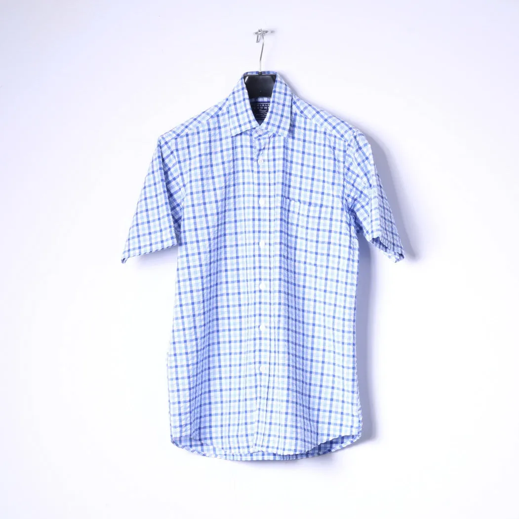 Charles Tyrwhitt Mens S Casual Shirt Blue Check Jermyn Street Cotton Top