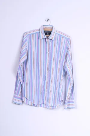 Charles Tyrwhitt Mens S Casual Shirt Cotton Blue Striped Long Sleeve