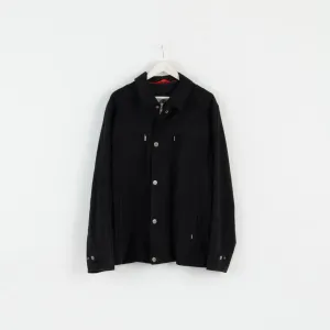 Chevy U.S.A Men 56 XL Jacket Black Techno Suede Detroit Racing Zip Up Top