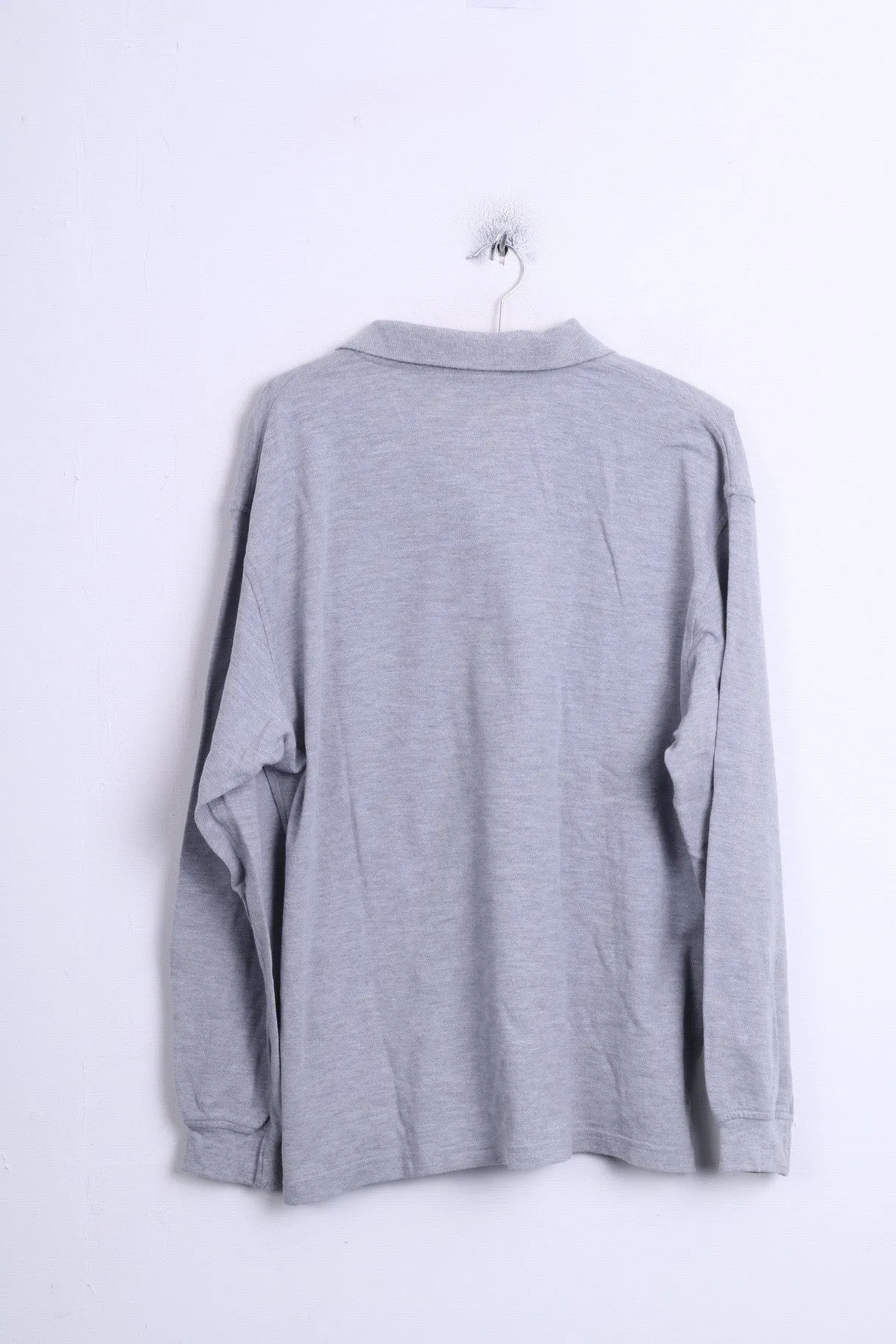 CHIEMSSEE Natural Mens XL Polo Shirt Grey Cotton Long Sleeve