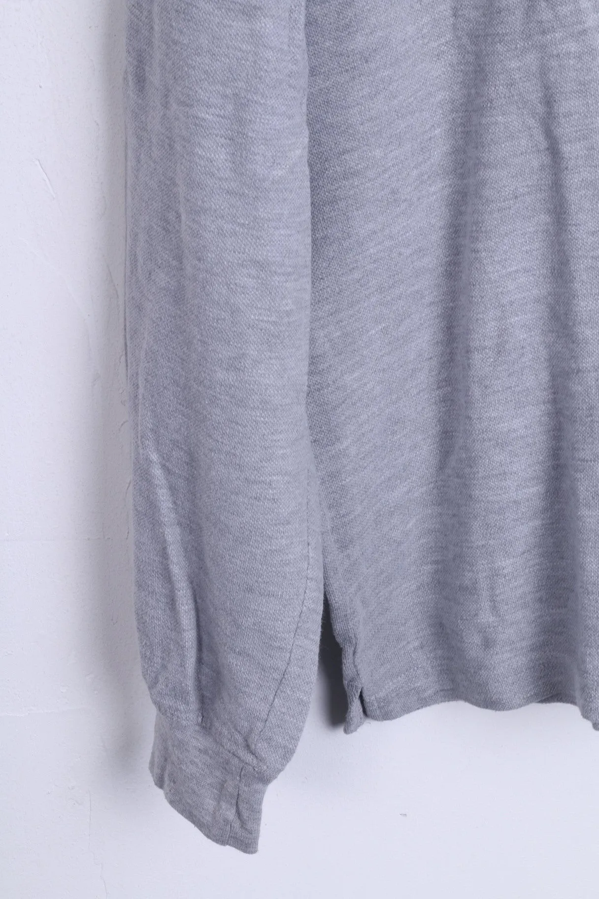 CHIEMSSEE Natural Mens XL Polo Shirt Grey Cotton Long Sleeve