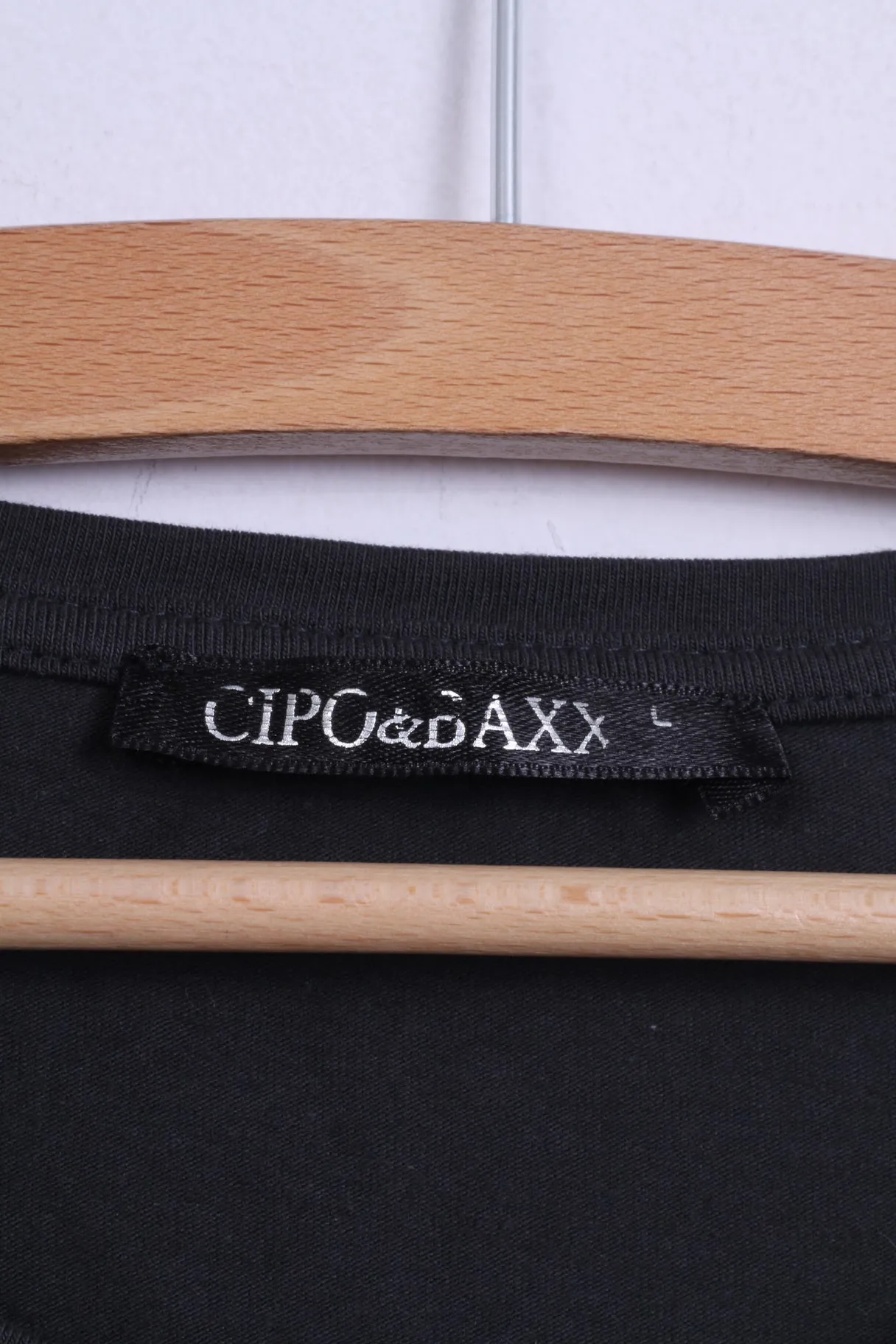 Cipo & Baxx Mens L Long Sleeved Shirt Cotton Grey Graphic Embroidered Guy