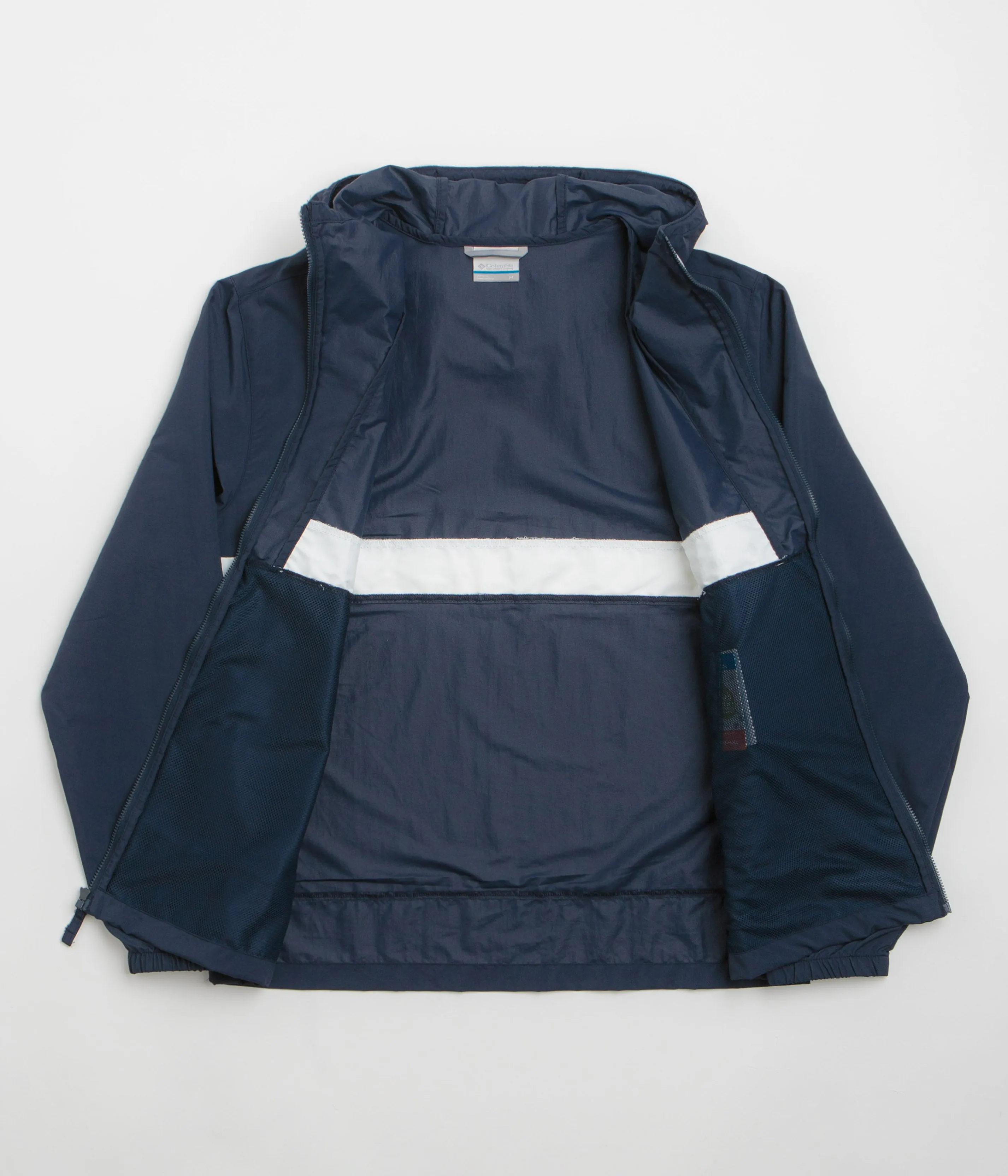 Columbia Spire Valley Hooded Windbreaker Jacket - Collegiate Navy / White